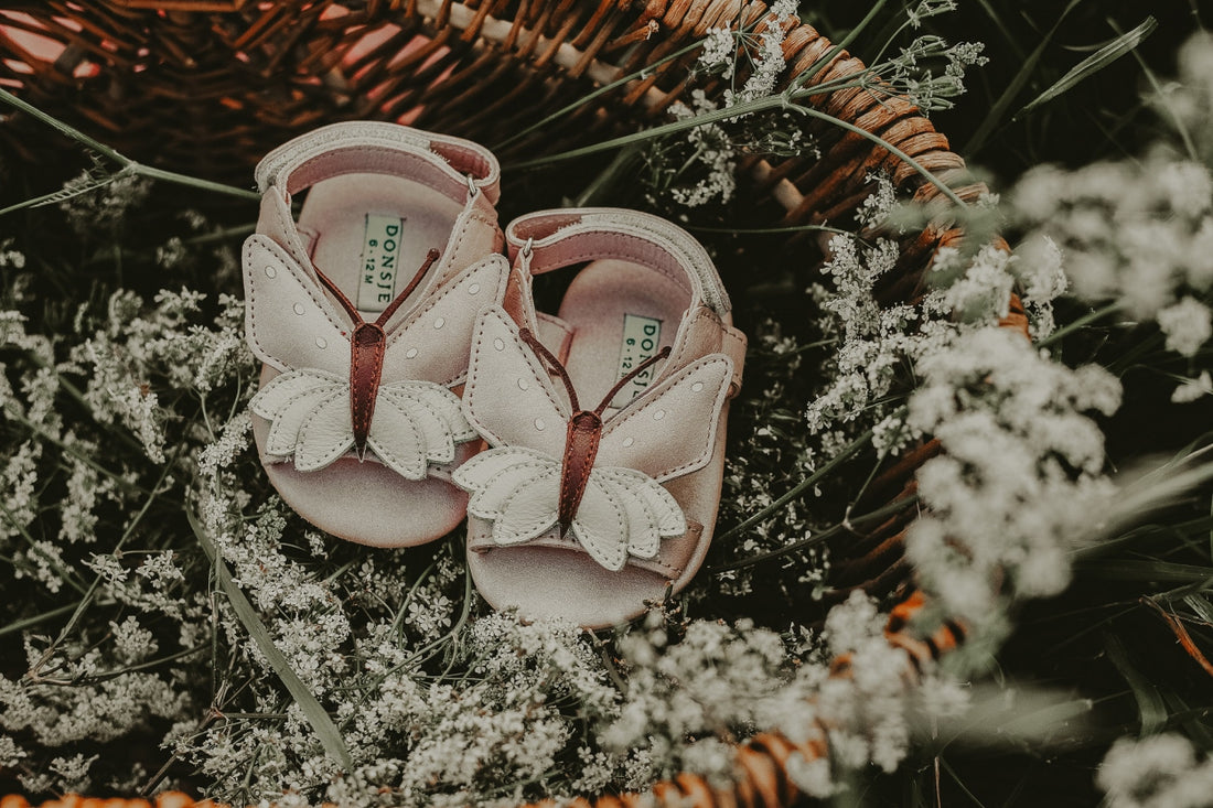 Tuti Sky Sandals | Butterfly | Powder Metallic Nubuck