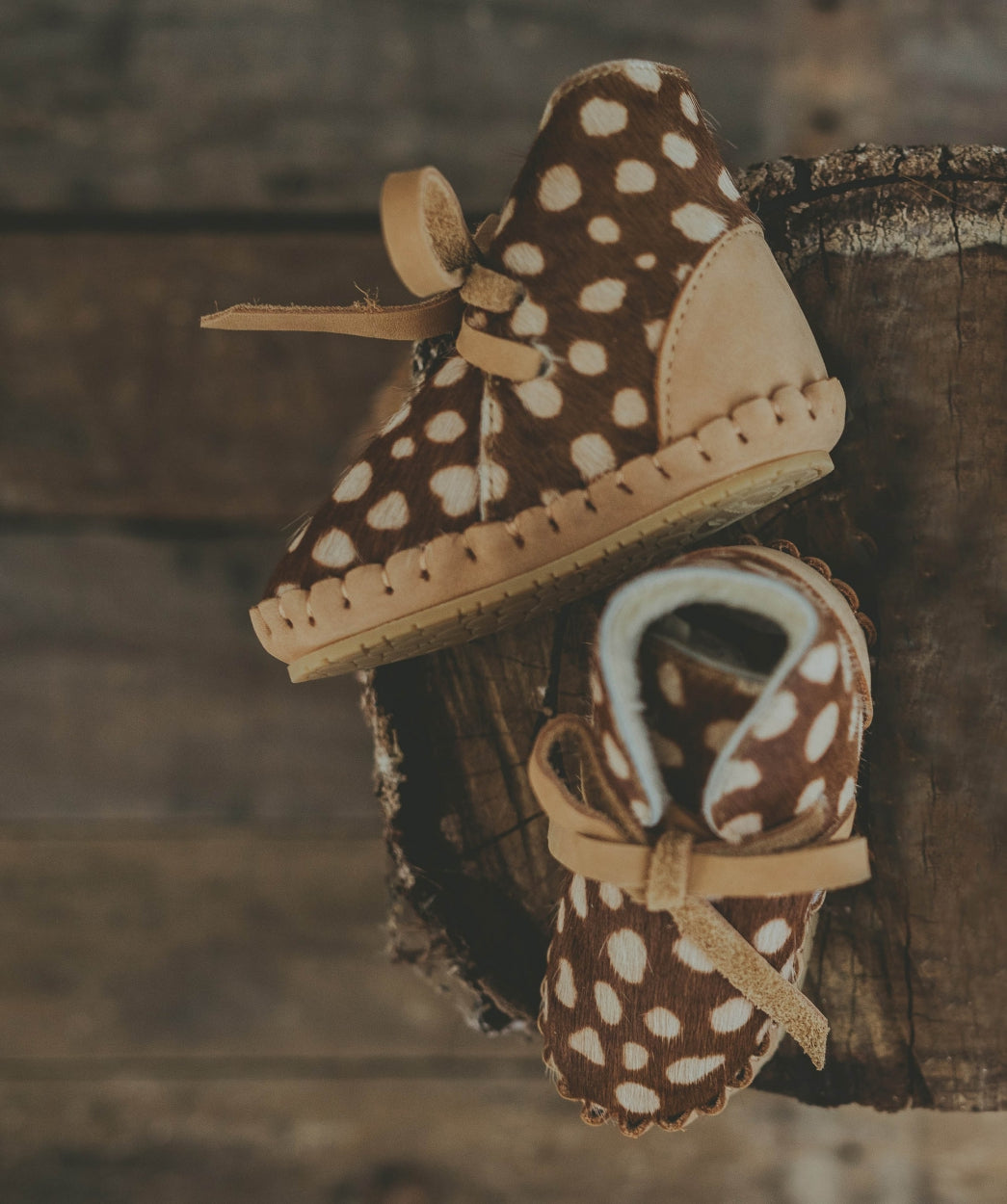 Pina Exclusive Booties | Brown Spotted Cow Hair