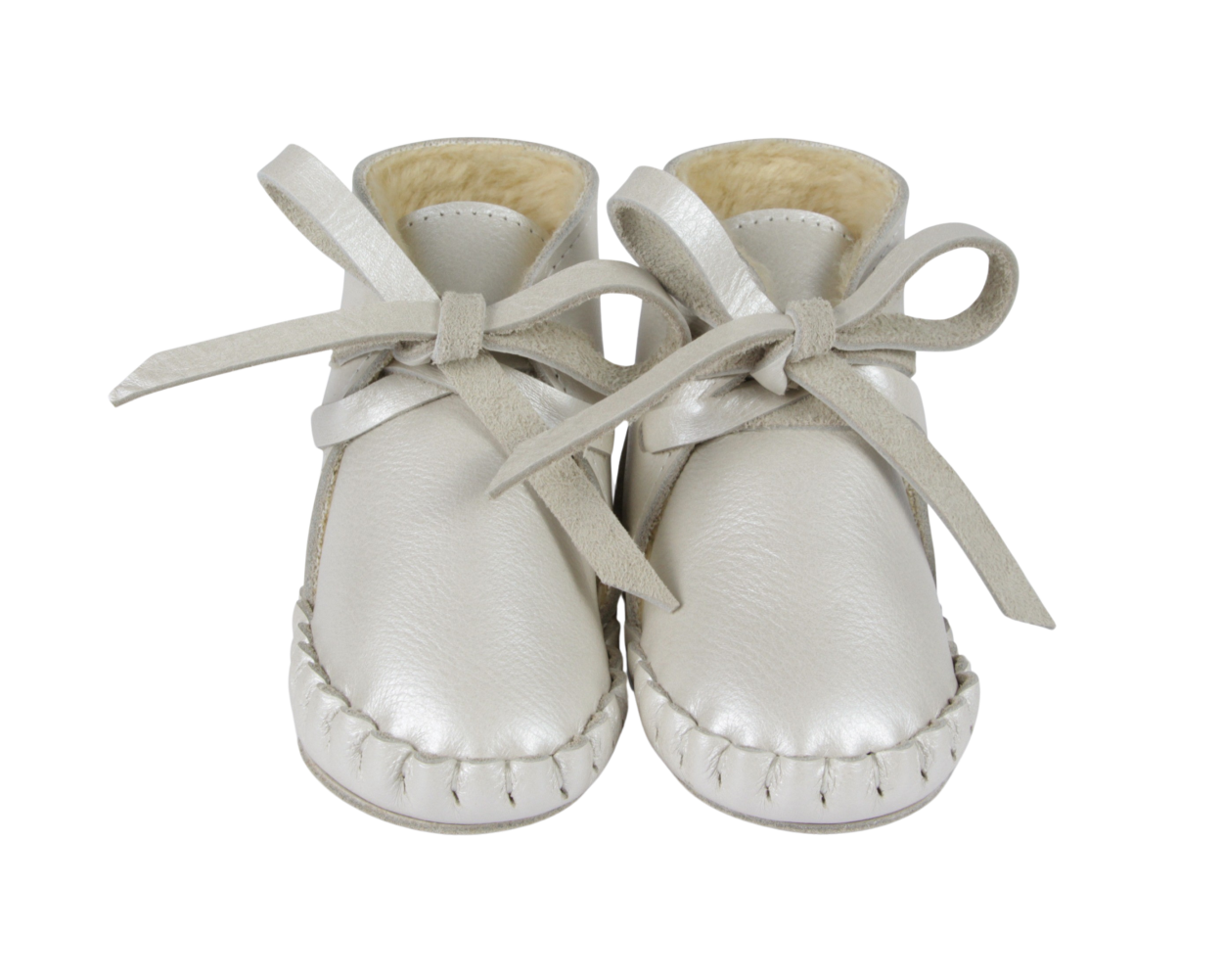 Pina Exclusive Booties | Off White Metallic Leather
