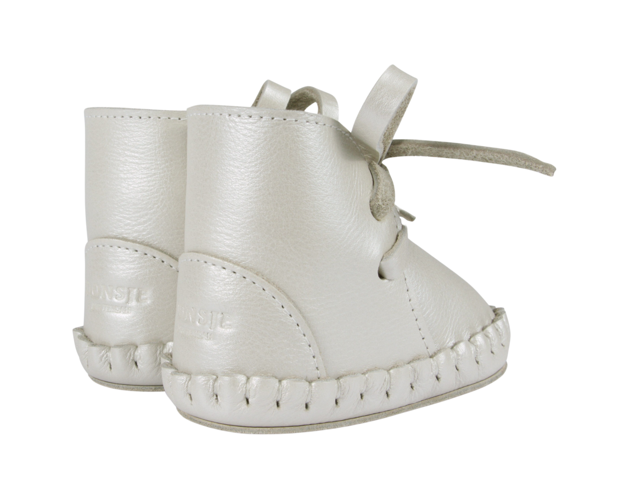 Pina Exclusive Booties | Off White Metallic Leather