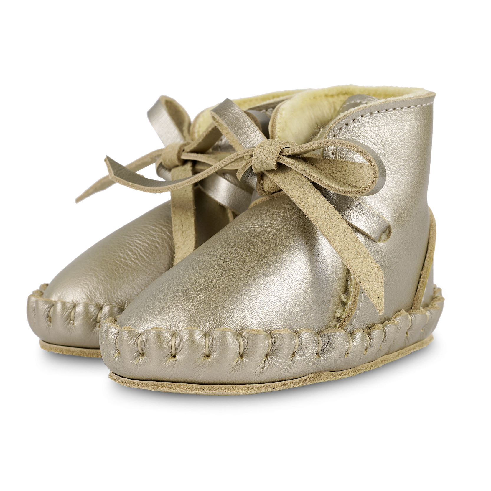 Pina Exclusive Booties | Champagne Metallic Leather