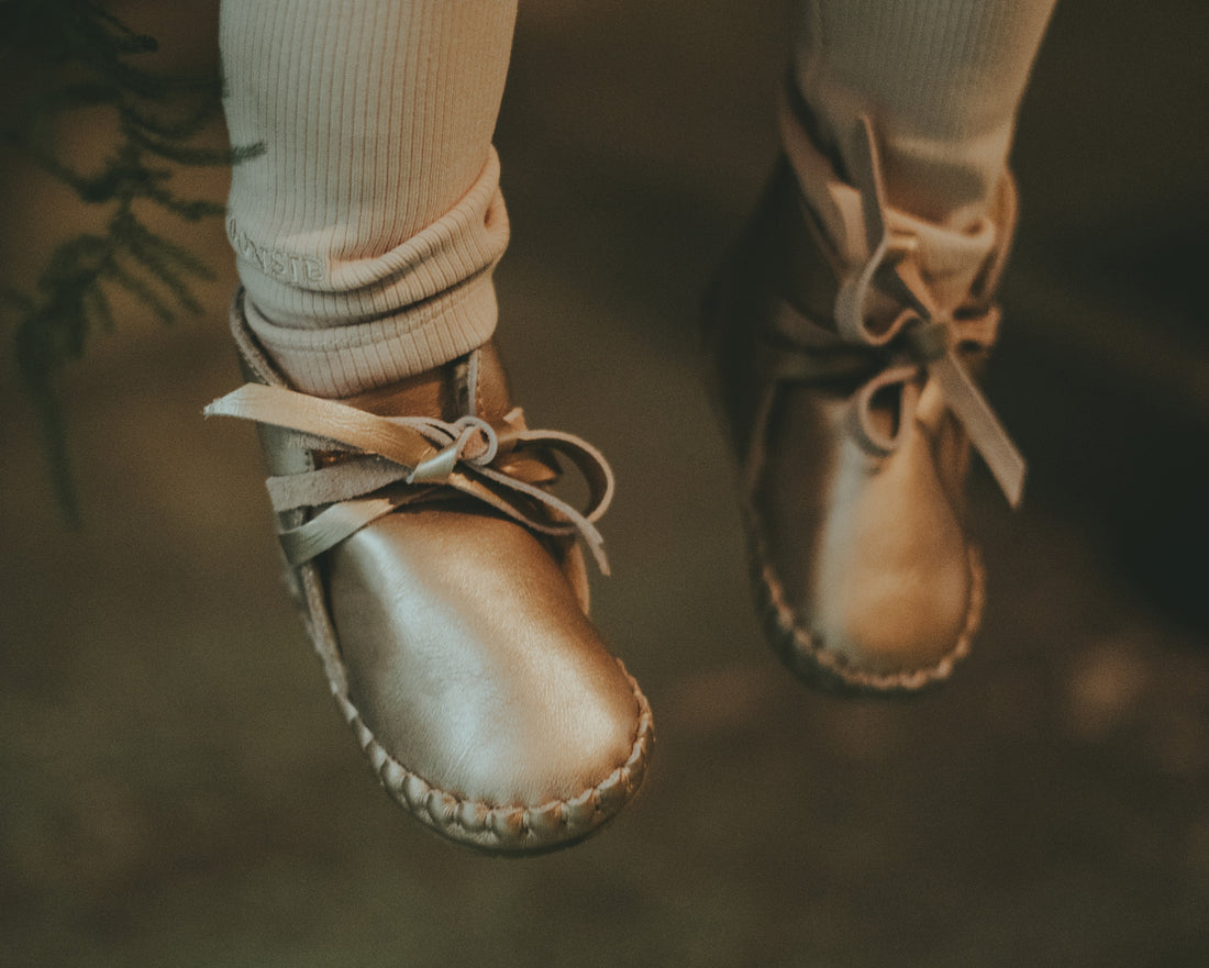 Pina Exclusive Booties | Champagne Metallic Leather