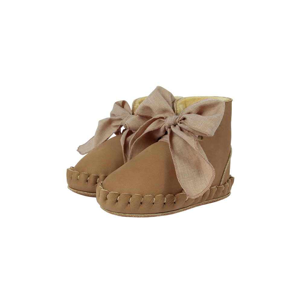 Pina Organza Booties | Truffle Nubuck