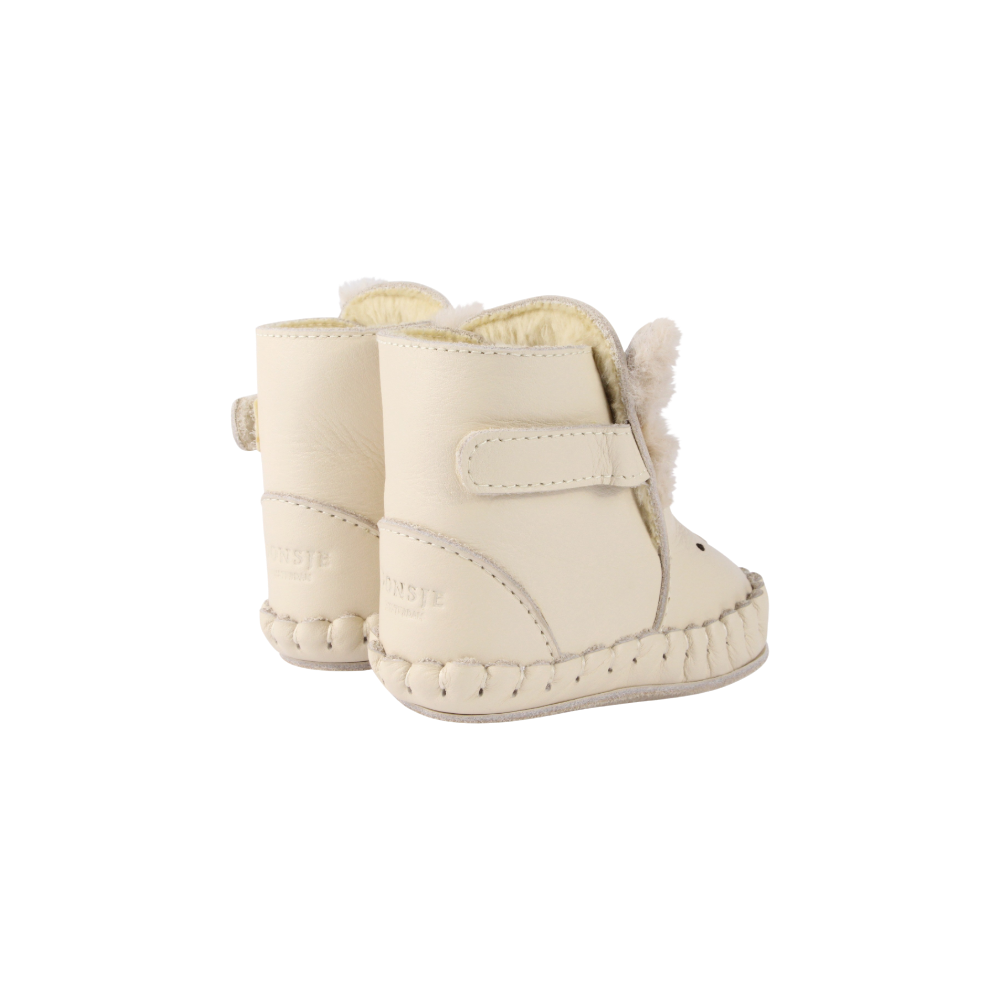 Kapi Exclusive Booties | Rabbit | Cream Leather