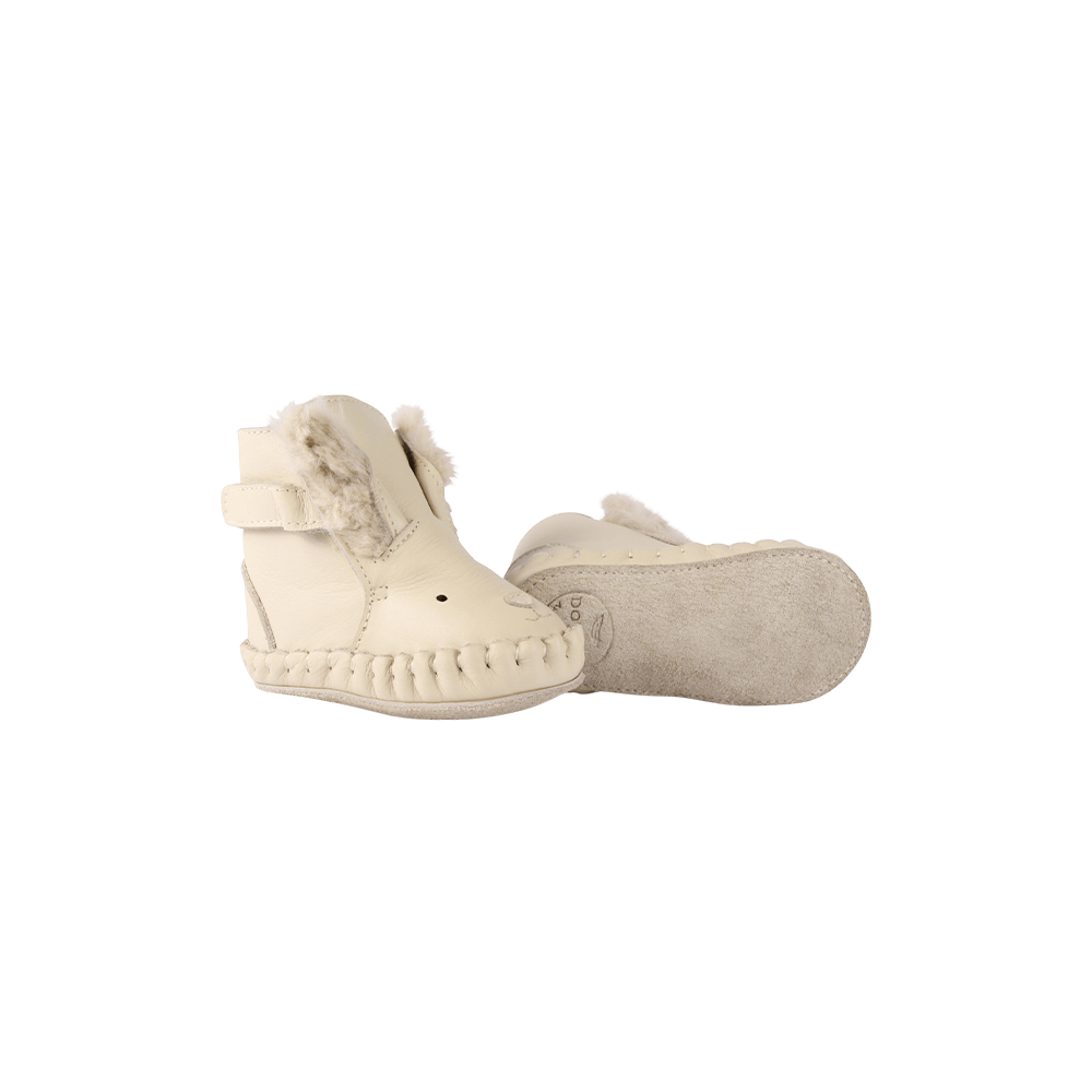 Kapi Exclusive Booties | Rabbit | Cream Leather