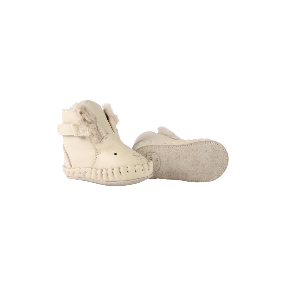 Kapi Exclusive Booties | Rabbit | Cream Leather