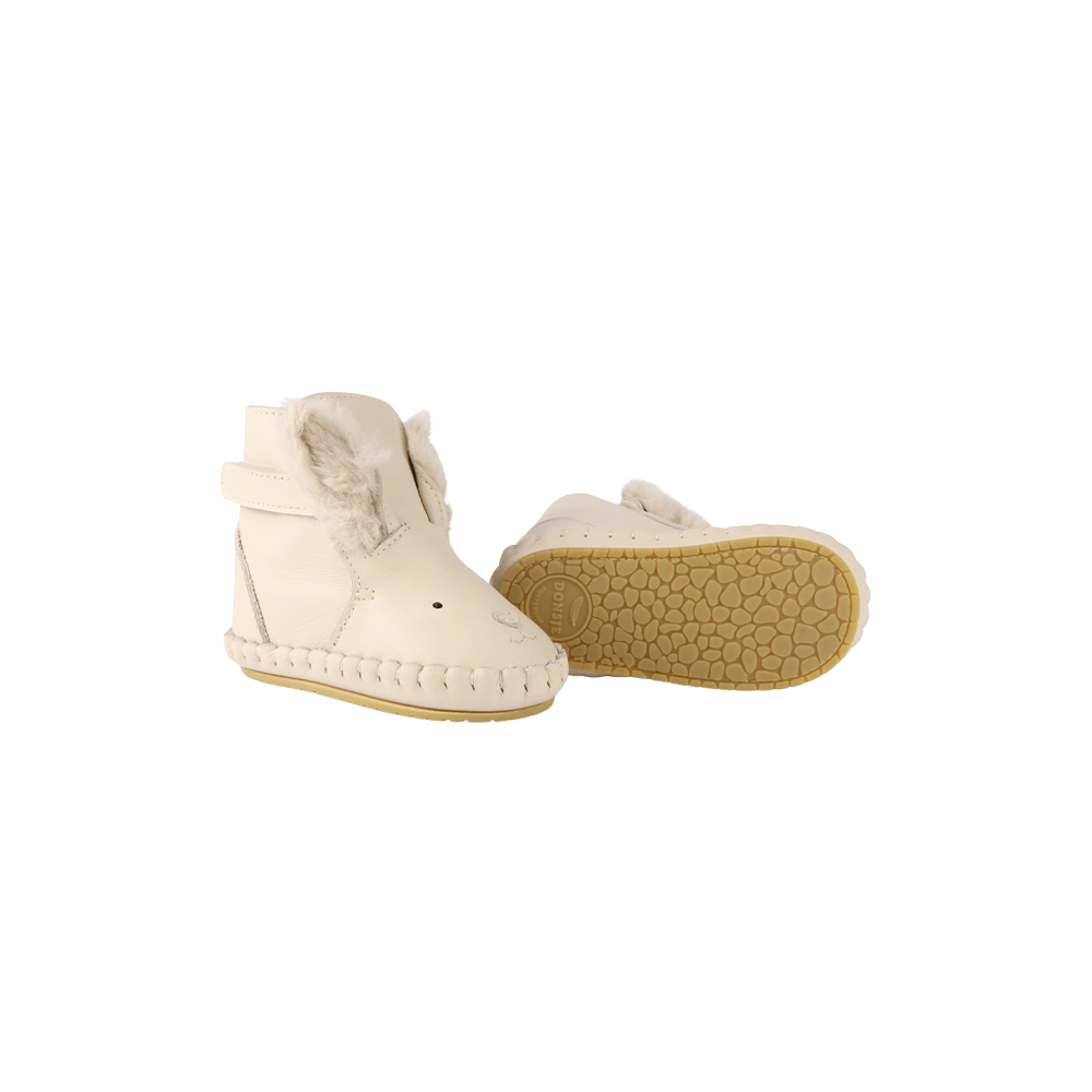 Kapi Exclusive Booties | Rabbit | Cream Leather