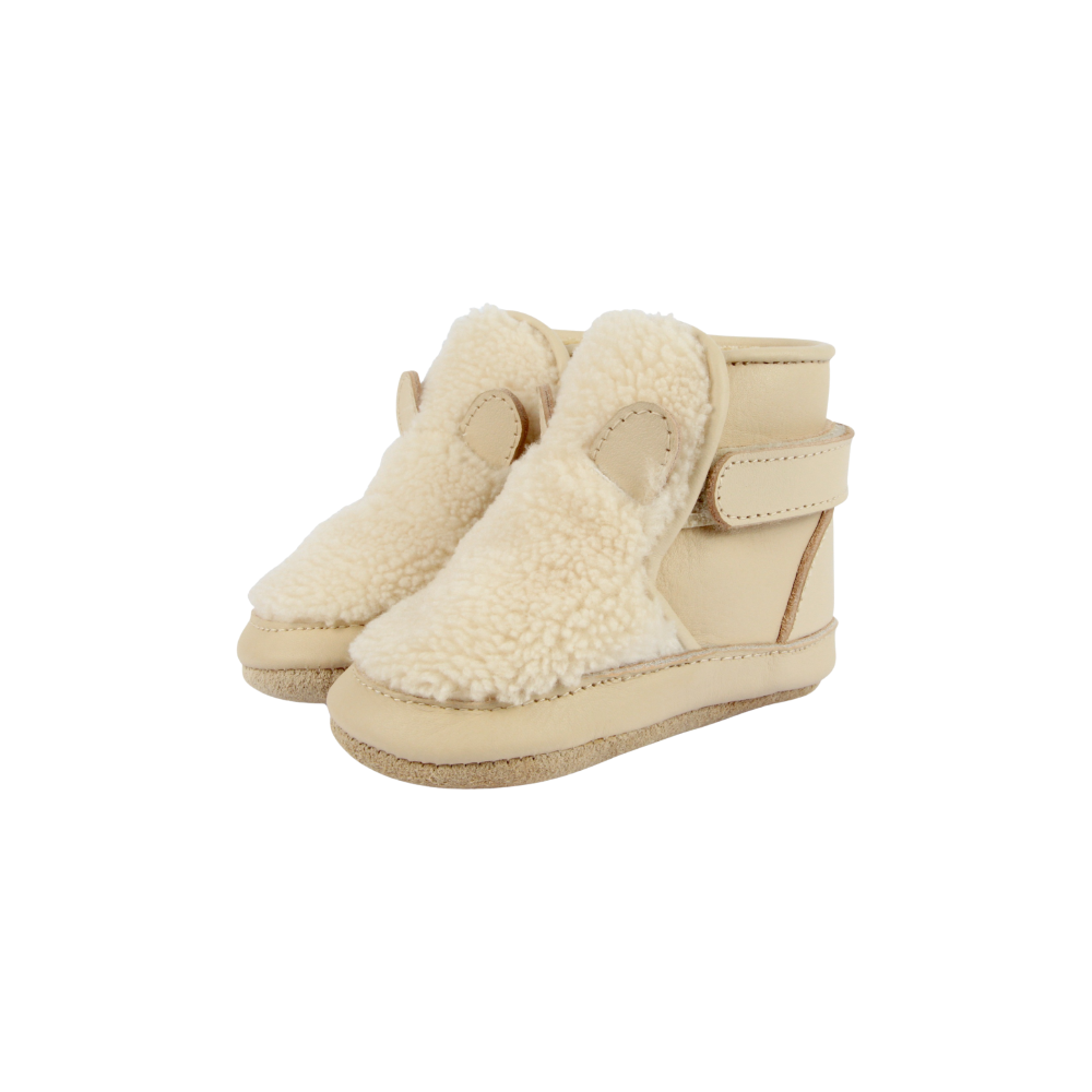 Richy Booties | Polar Bear | Off White Curly Faux Fur