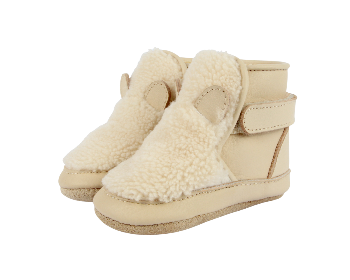 Richy Booties | Polar Bear | Off White Curly Faux Fur