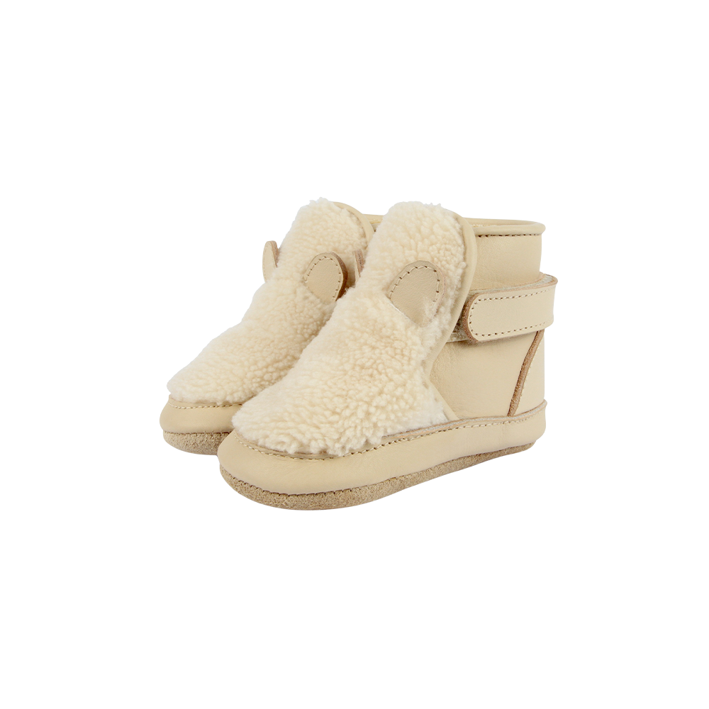 Richy Booties | Polar Bear | Off White Curly Faux Fur