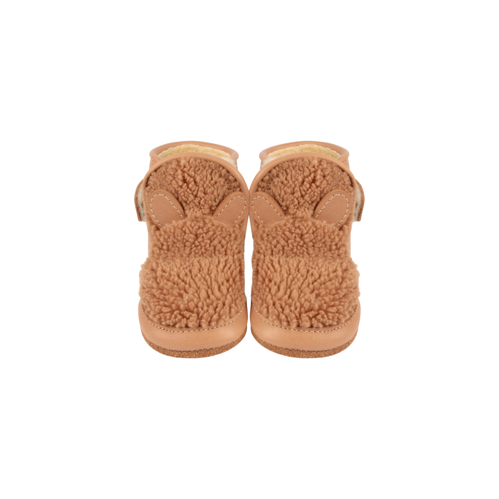 Richy Booties | Teddy Bear | Light Maple Curly Faux Fur
