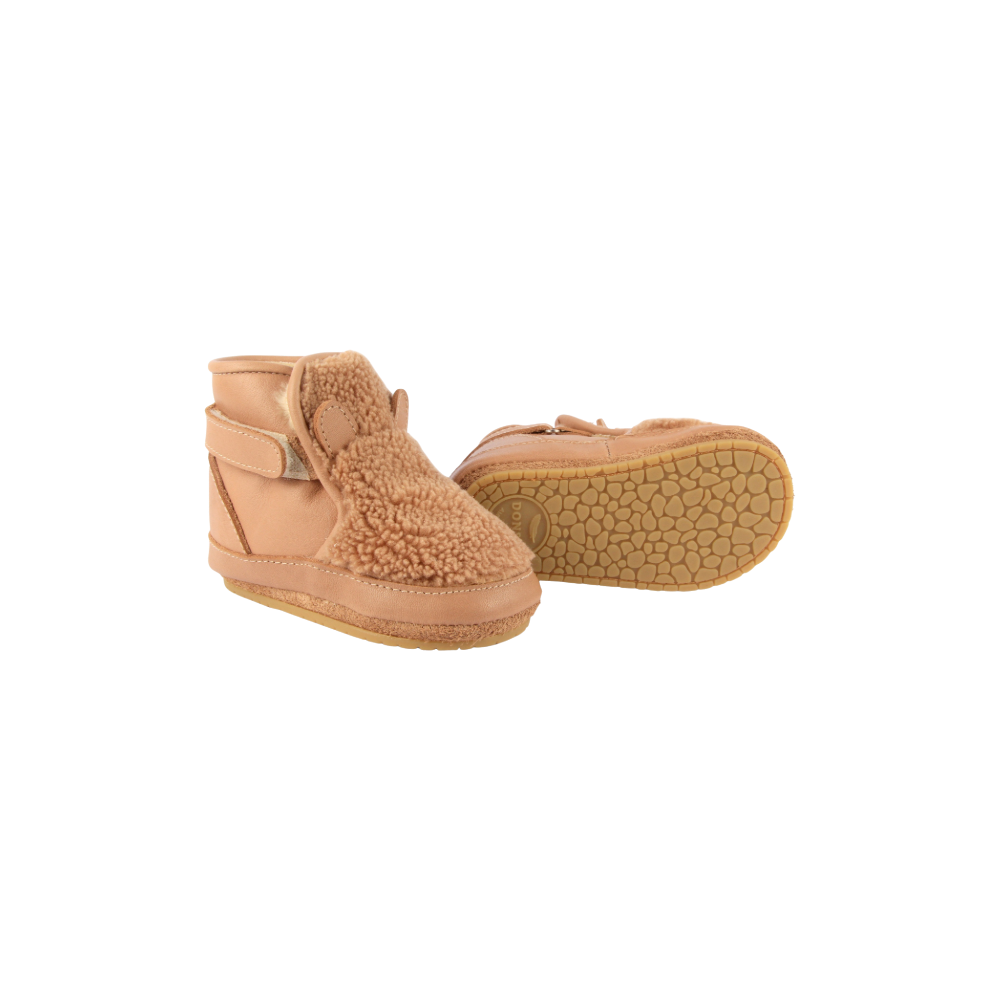 Richy Booties | Teddy Bear | Light Maple Curly Faux Fur