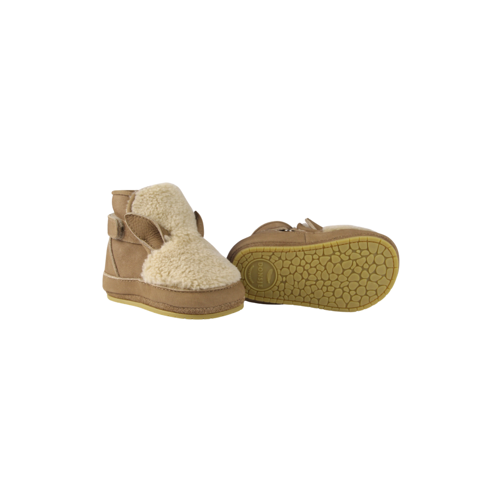 Richy Booties | Alpaca | Beige Curly Faux Fur