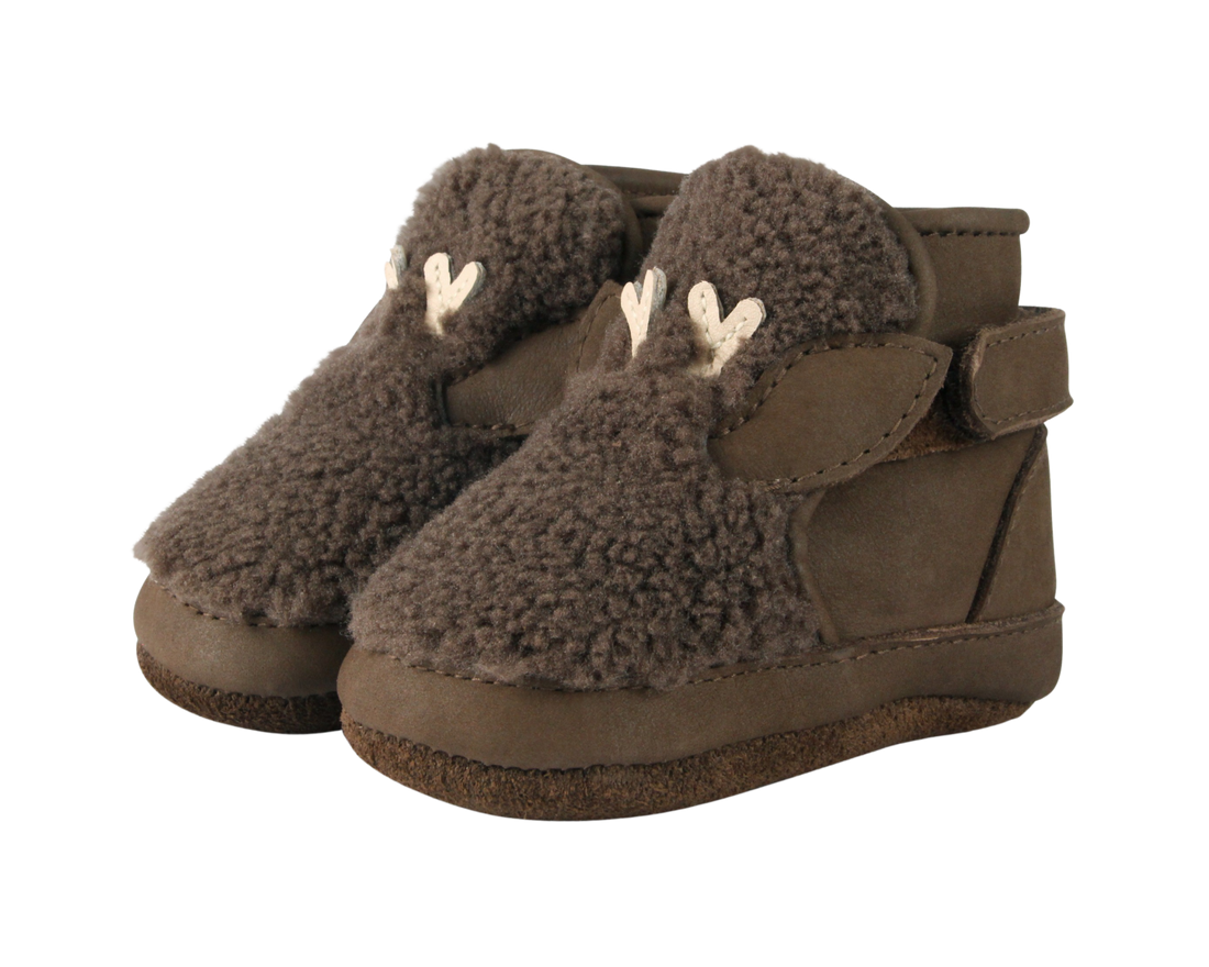 Richy Booties | Stag | Hazelnut Curly Faux Fur
