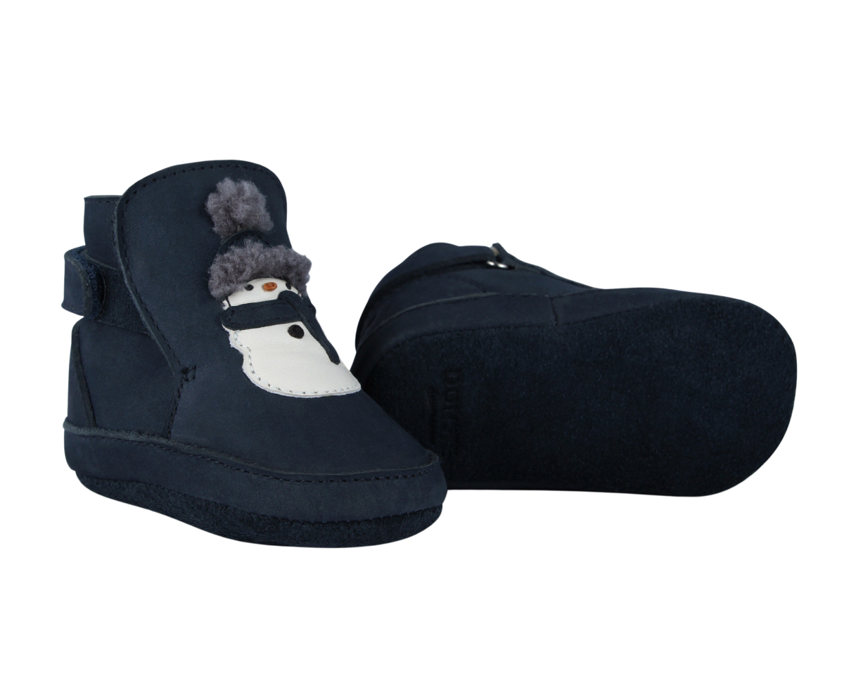 Aggas Booties | Snowman | Navy Nubuck
