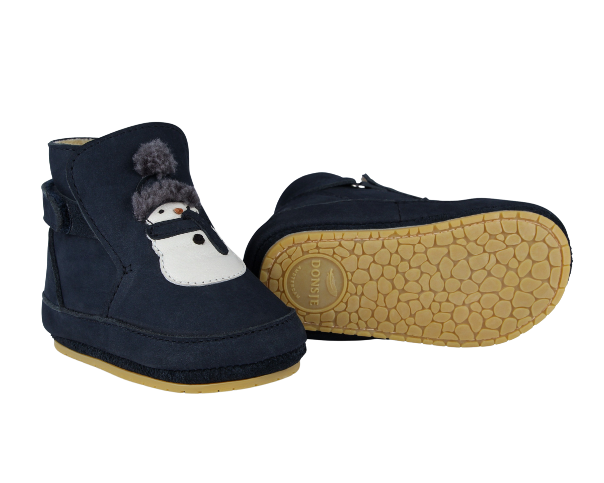 Aggas Booties | Snowman | Navy Nubuck
