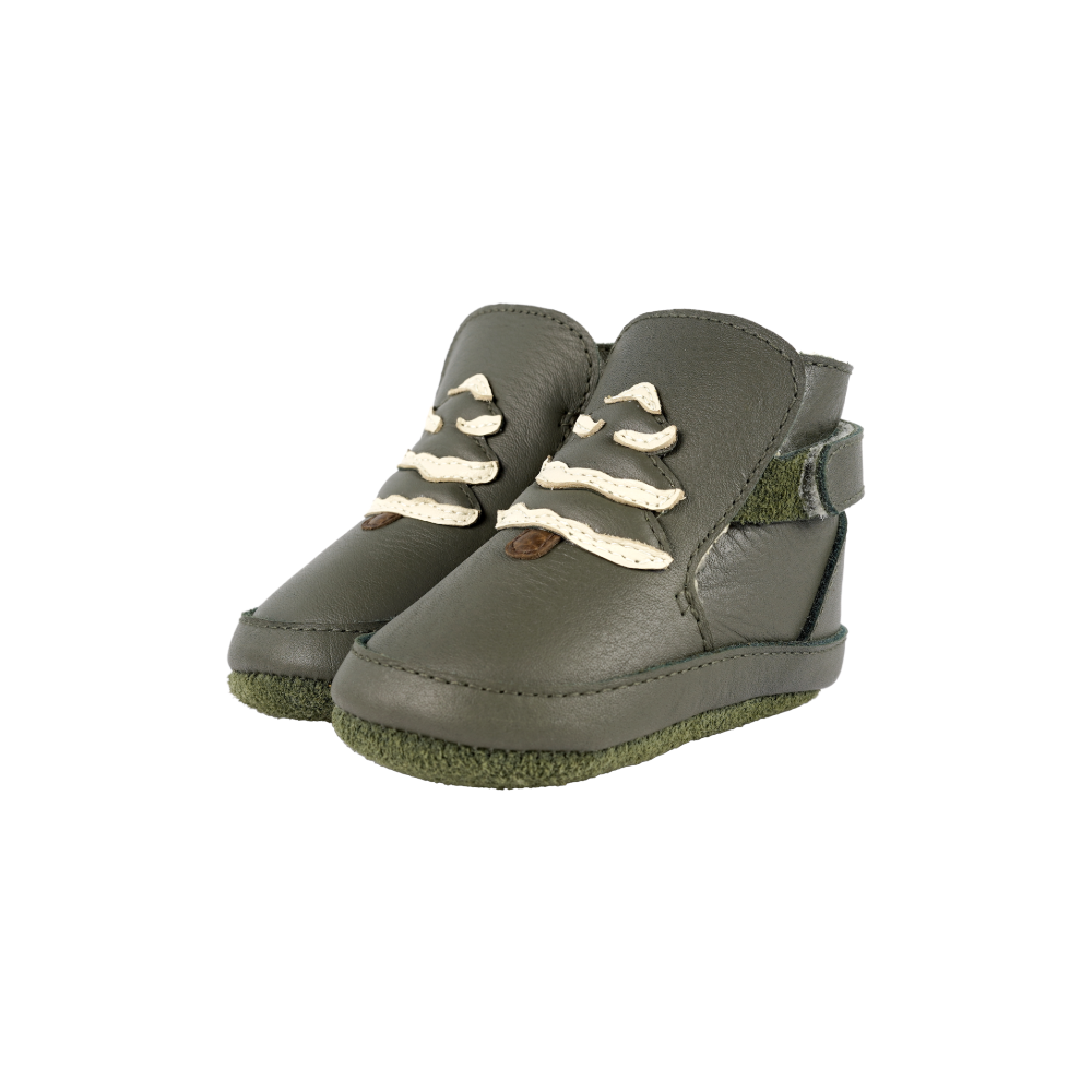 Aggas Booties | Christmas Tree | Olive Leather
