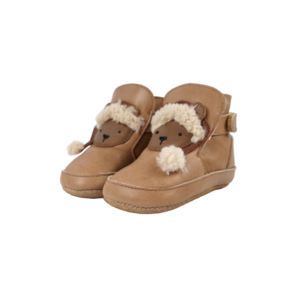 Aggas Booties | Christmas Bear | Nutmeg Leather