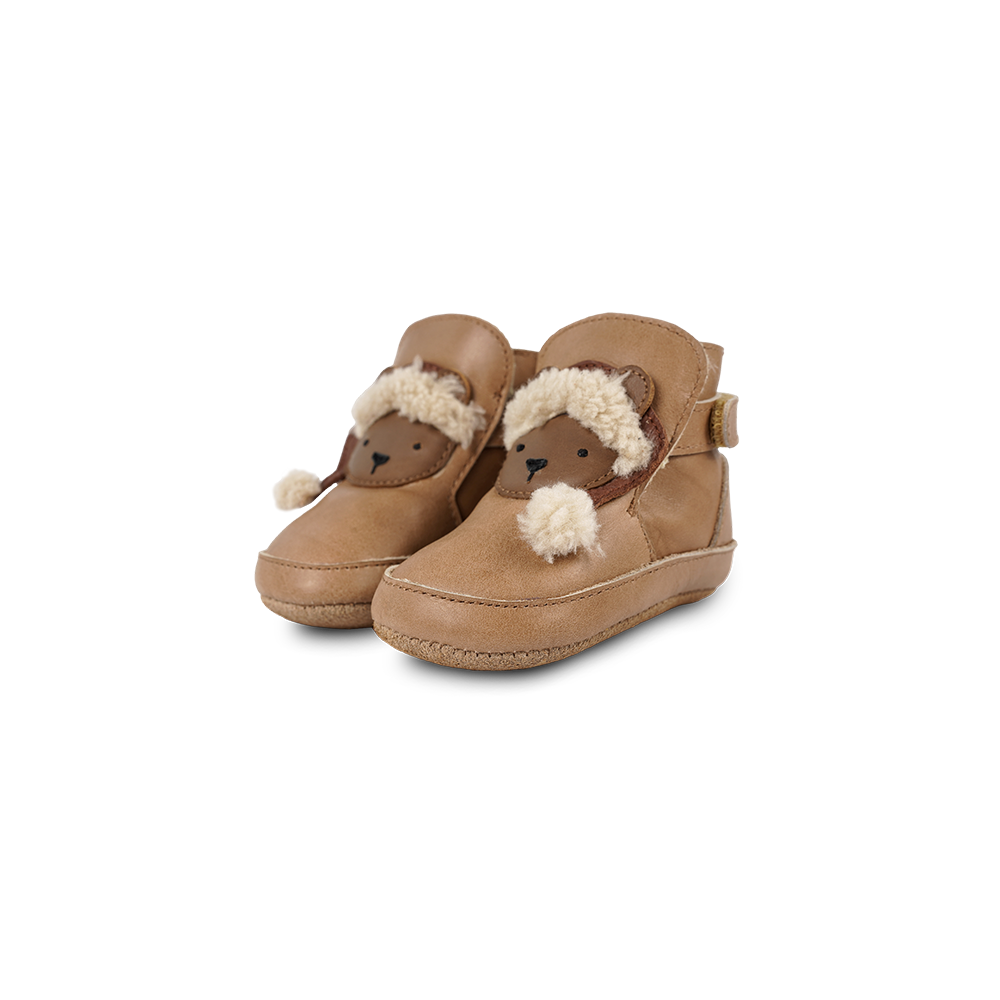 Aggas Booties | Christmas Bear | Nutmeg Leather