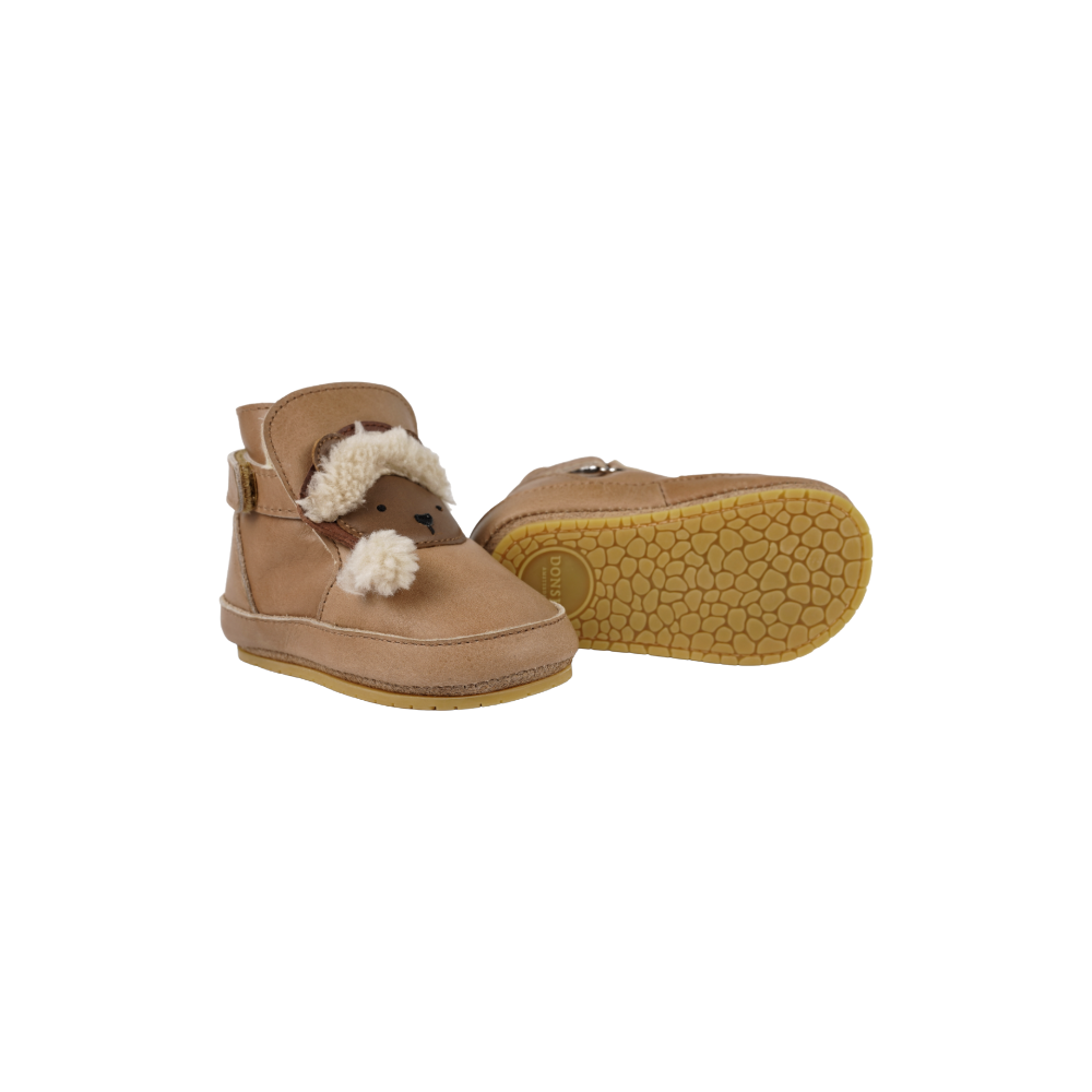 Aggas Booties | Christmas Bear | Nutmeg Leather