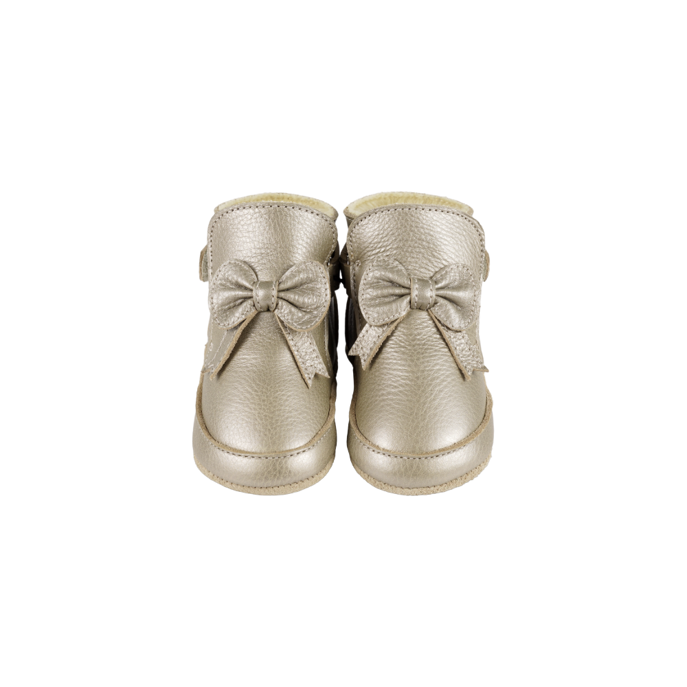 Cubow Booties | Champagne Metallic Leather