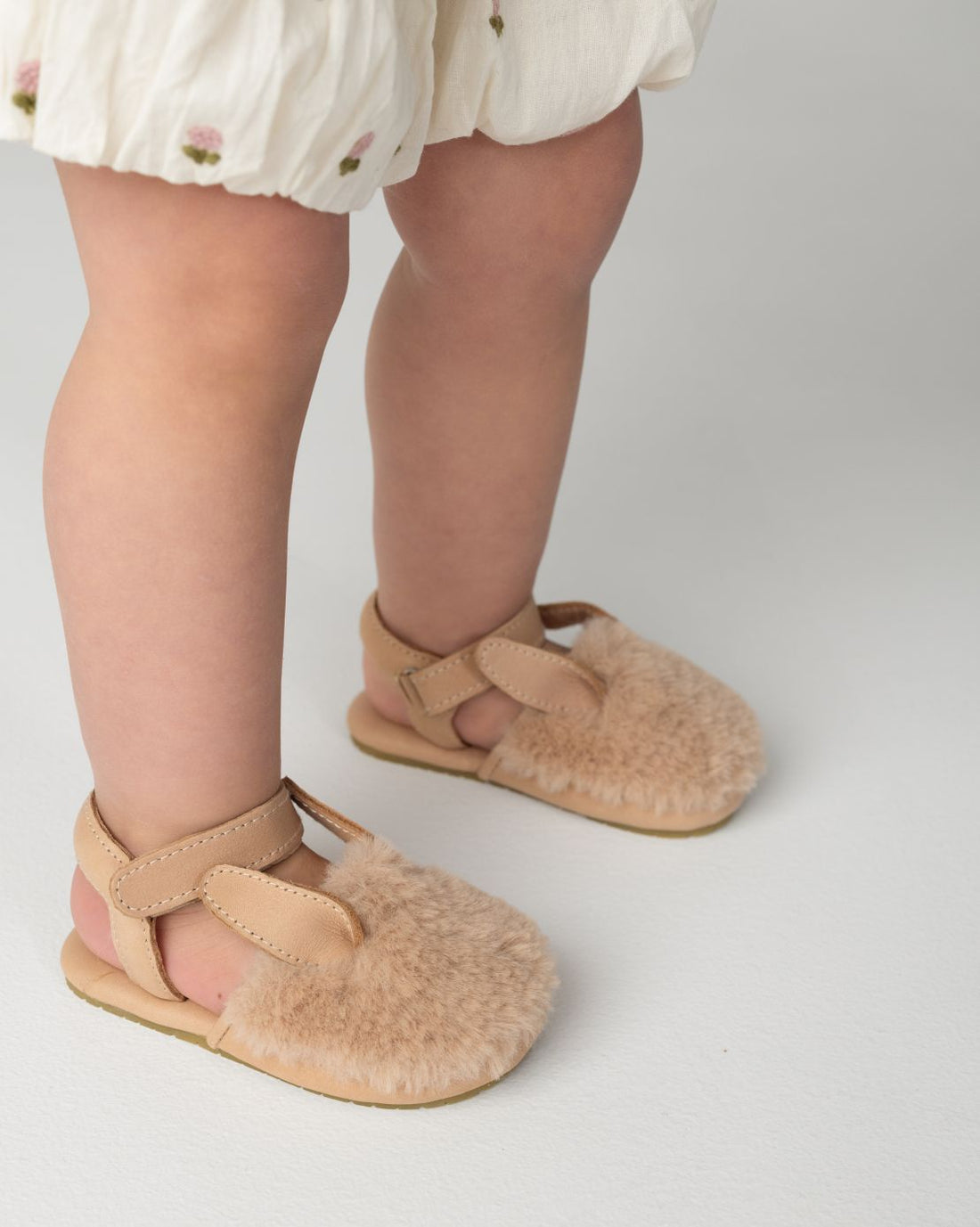 Romi Sandals | Fluffy Bunny | Light Rust Leather