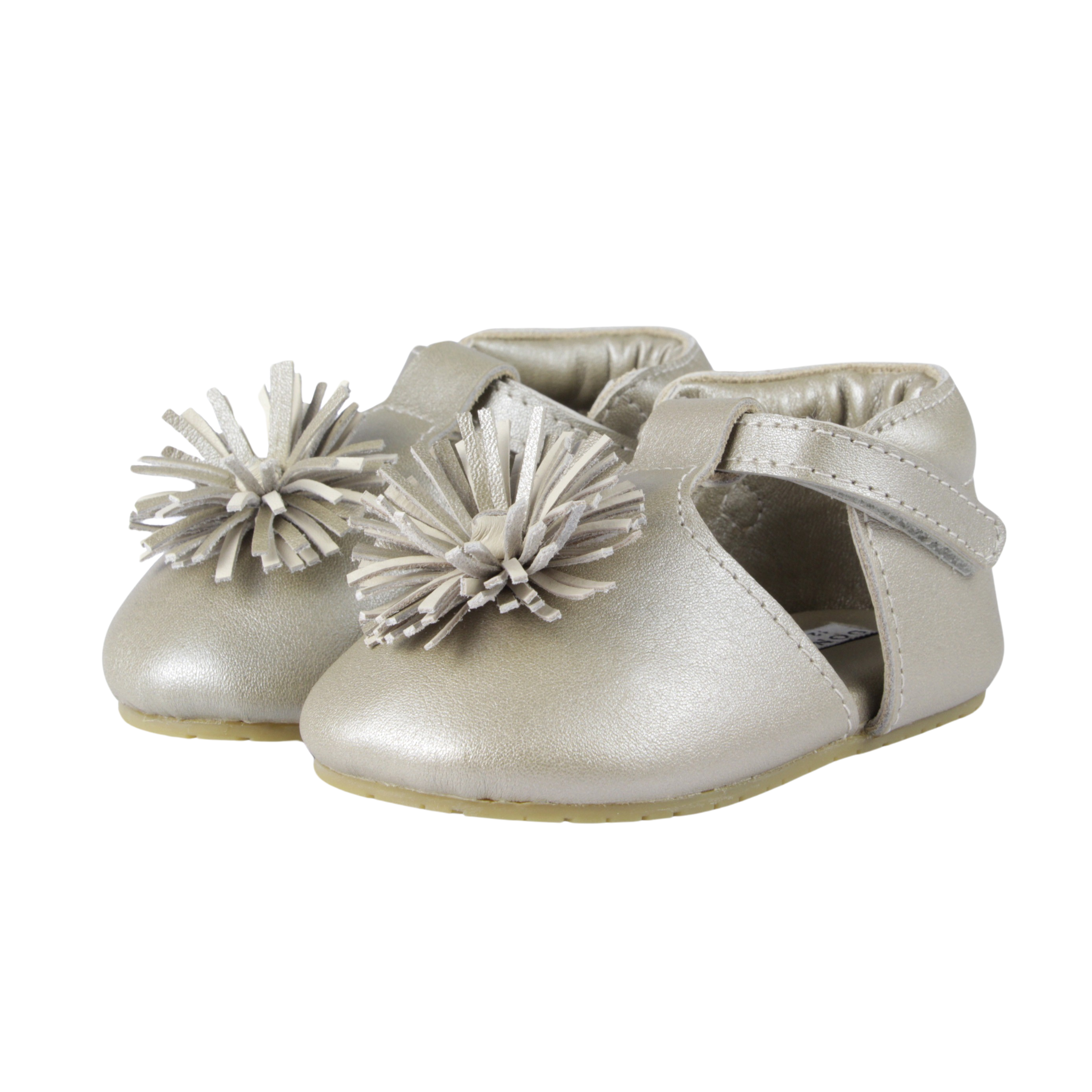 Poms Shoes | Champagne Metallic Leather