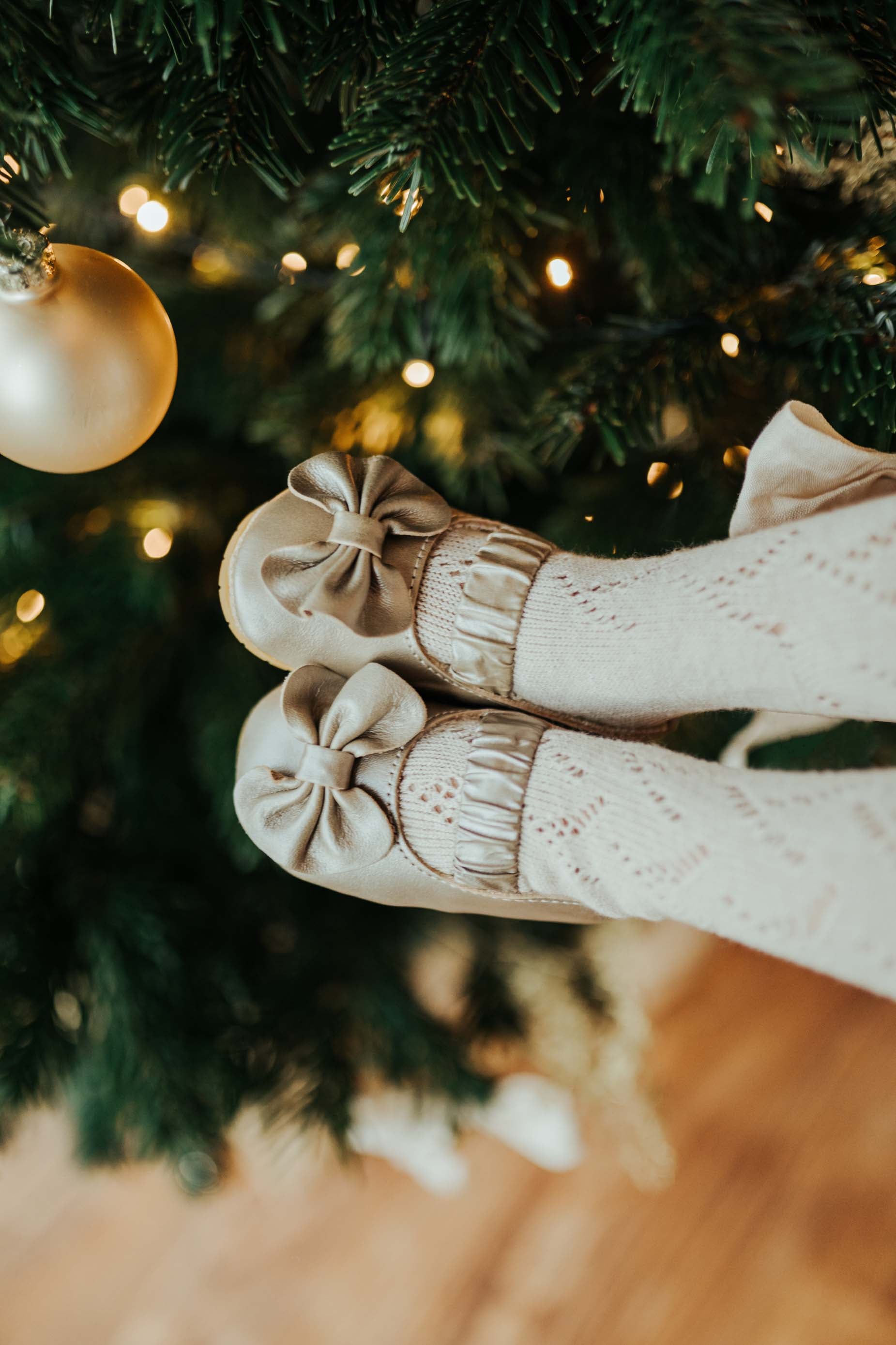 Neni Ballerinas | Champagne Metallic Leather