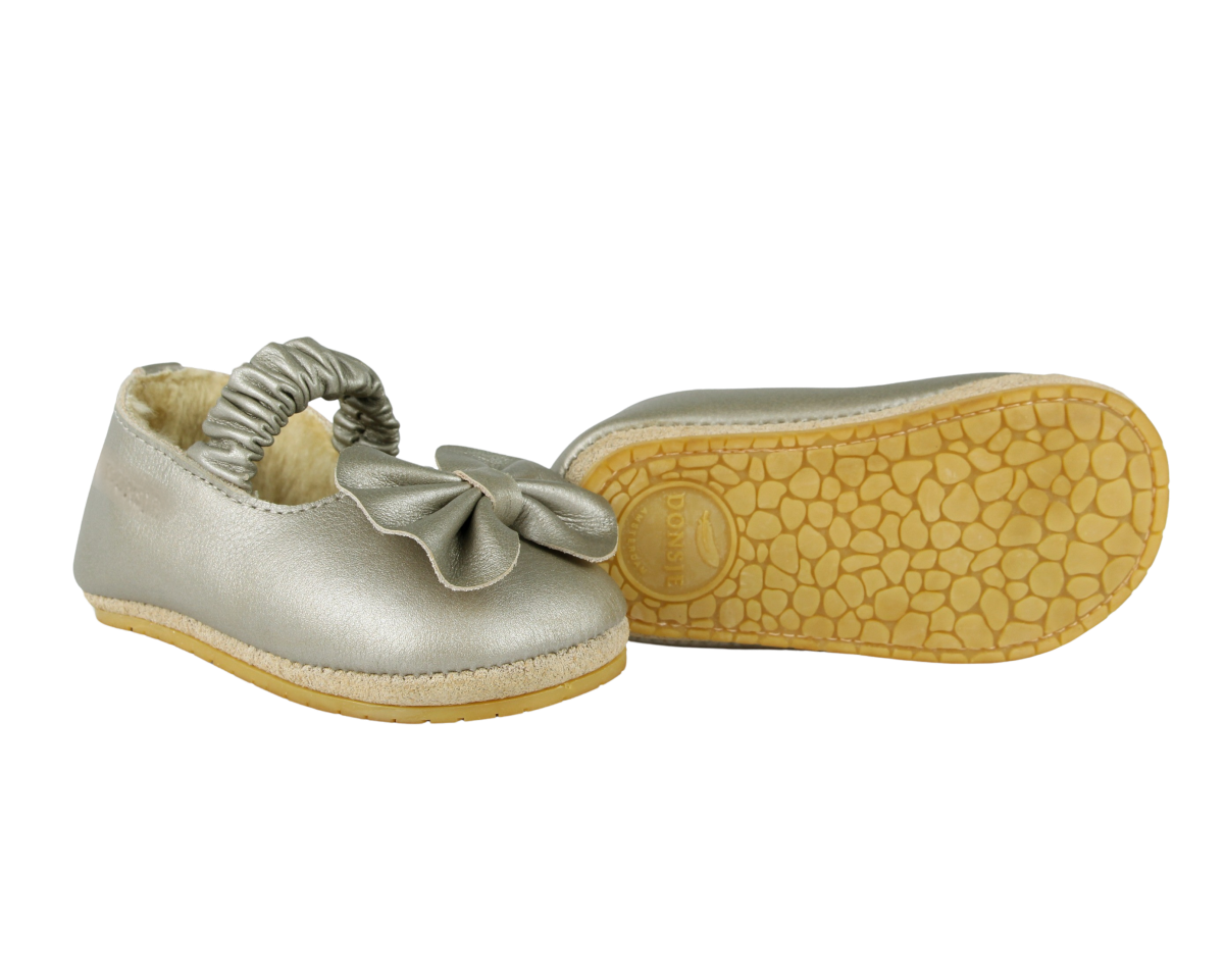 Neni Ballerinas | Champagne Metallic Leather