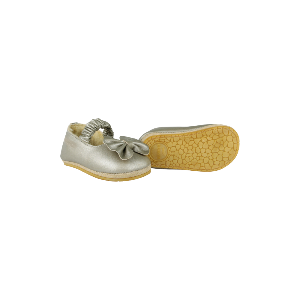 Neni Ballerinas | Champagne Metallic Leather