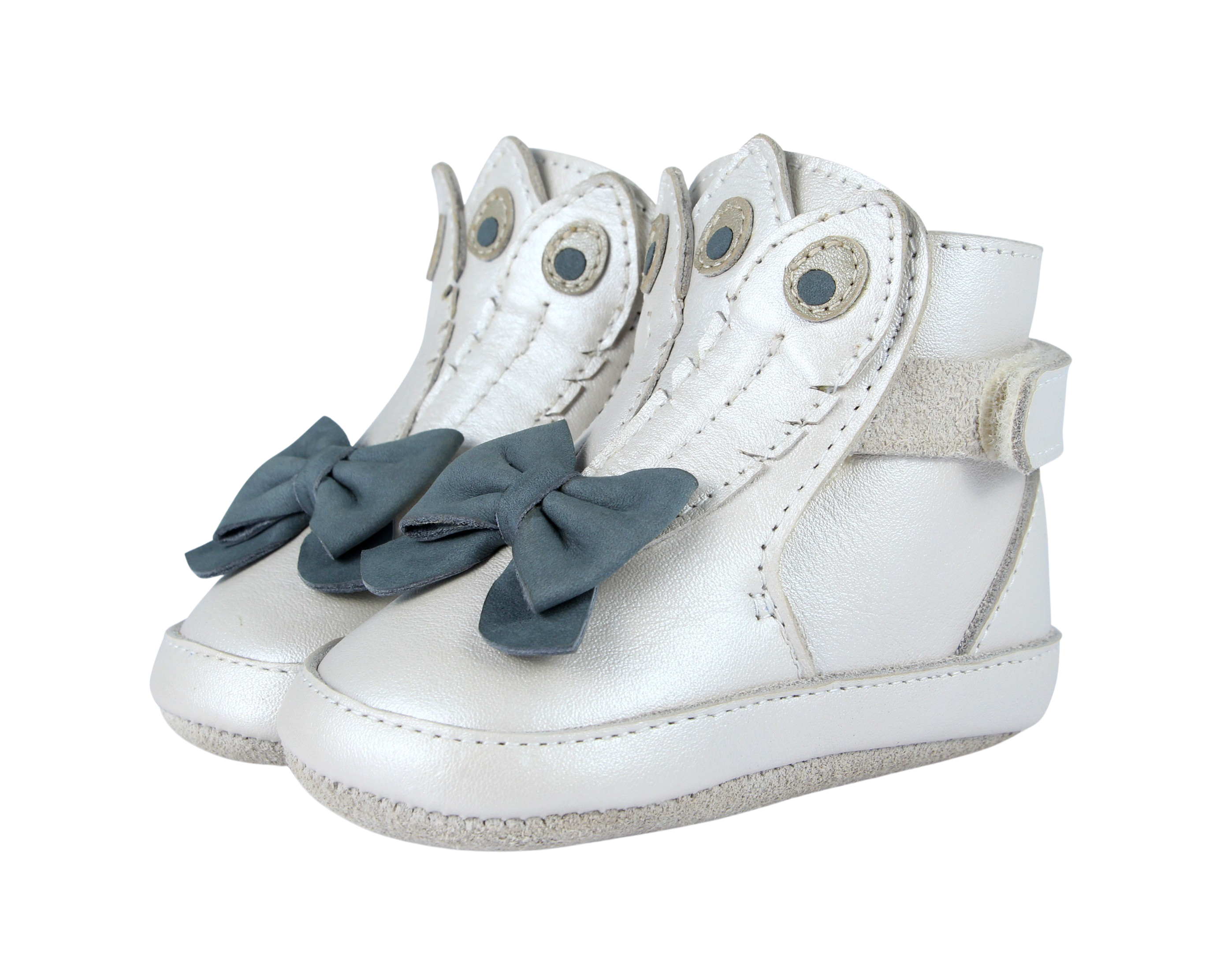 Ponne Booties | Off White Metallic Leather