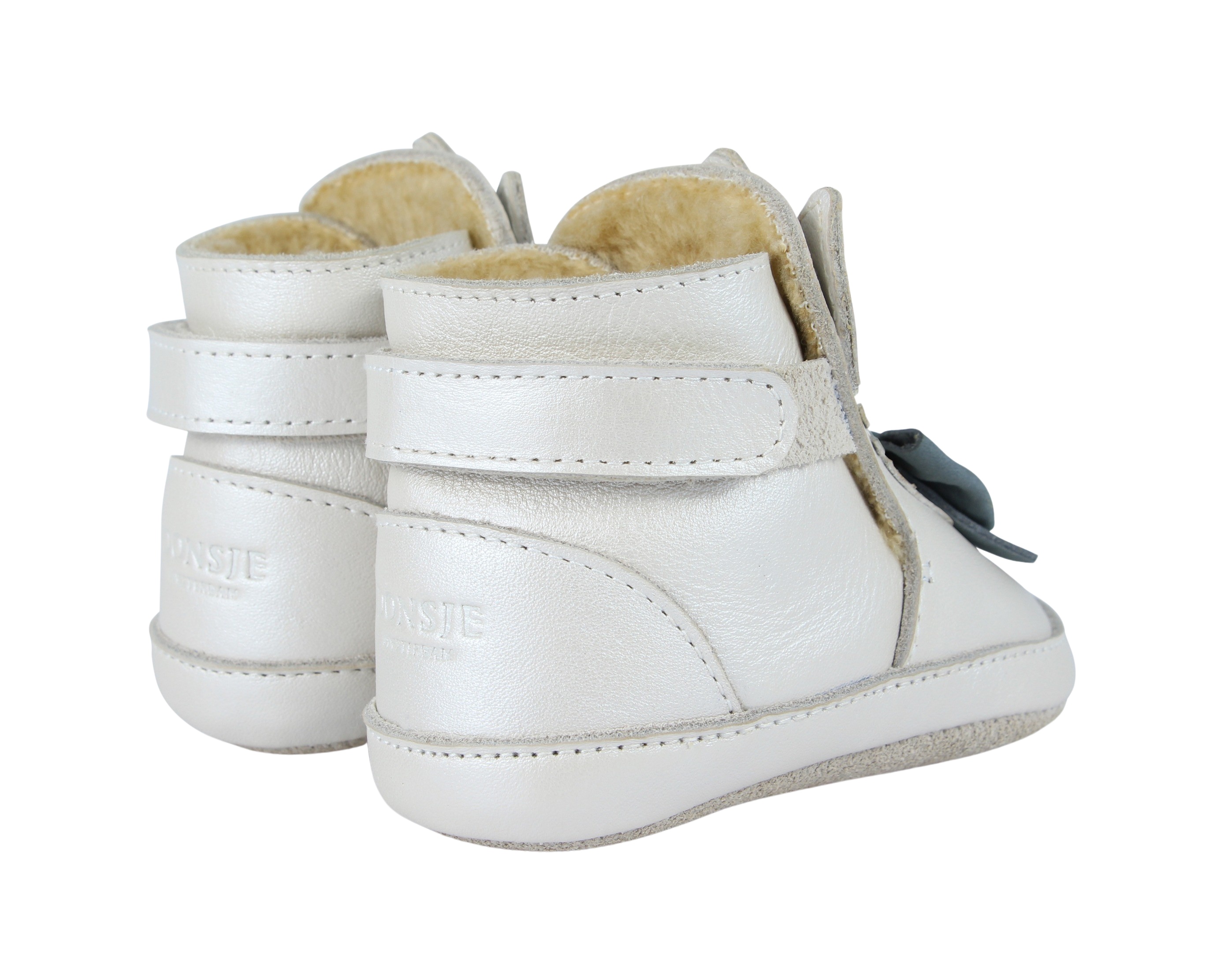 Ponne Booties | Off White Metallic Leather