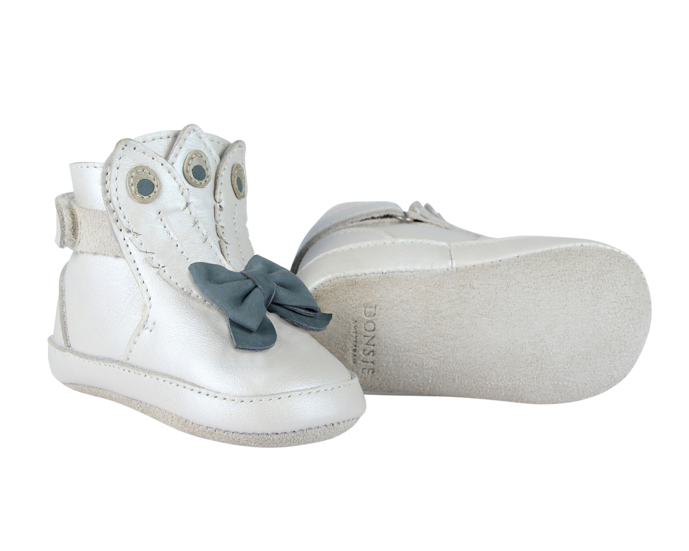 Ponne Booties | Off White Metallic Leather