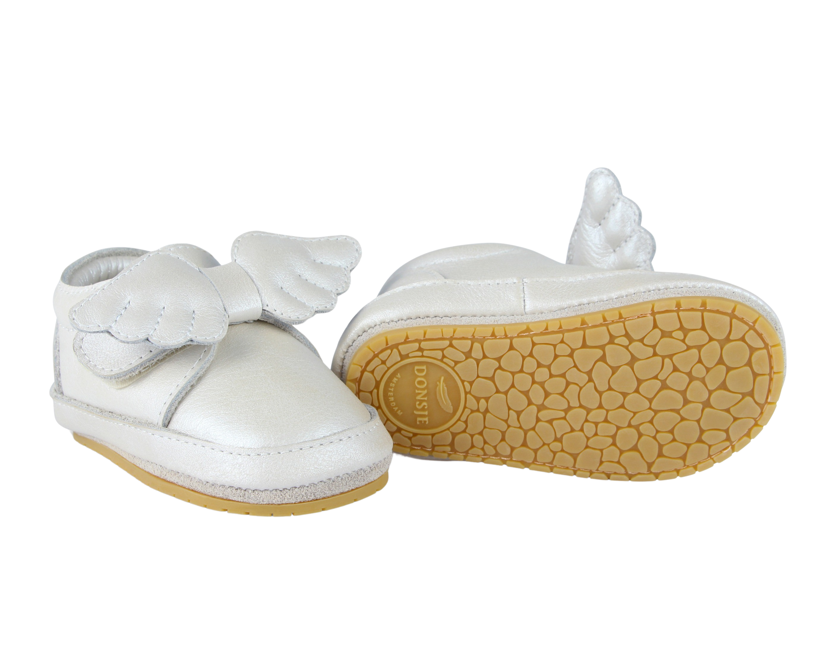 Sela Shoes | Off White Metallic Leather