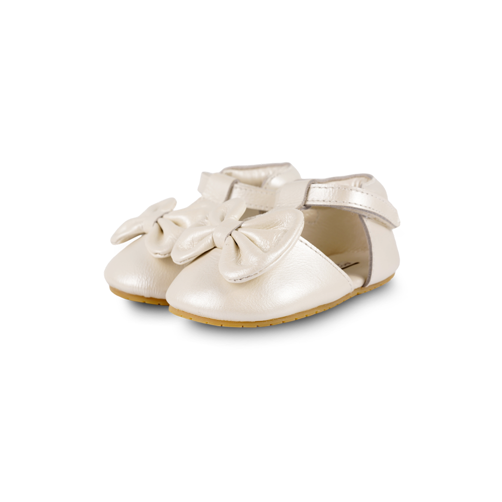 Meau Shoes | Off White Metallic Leather