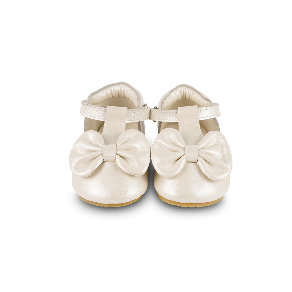 Meau Shoes | Off White Metallic Leather