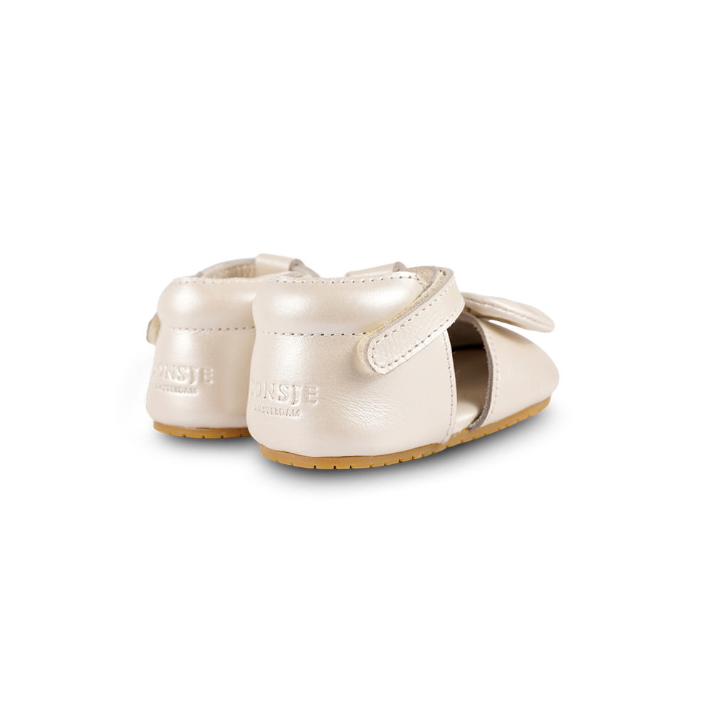 Meau Shoes | Off White Metallic Leather