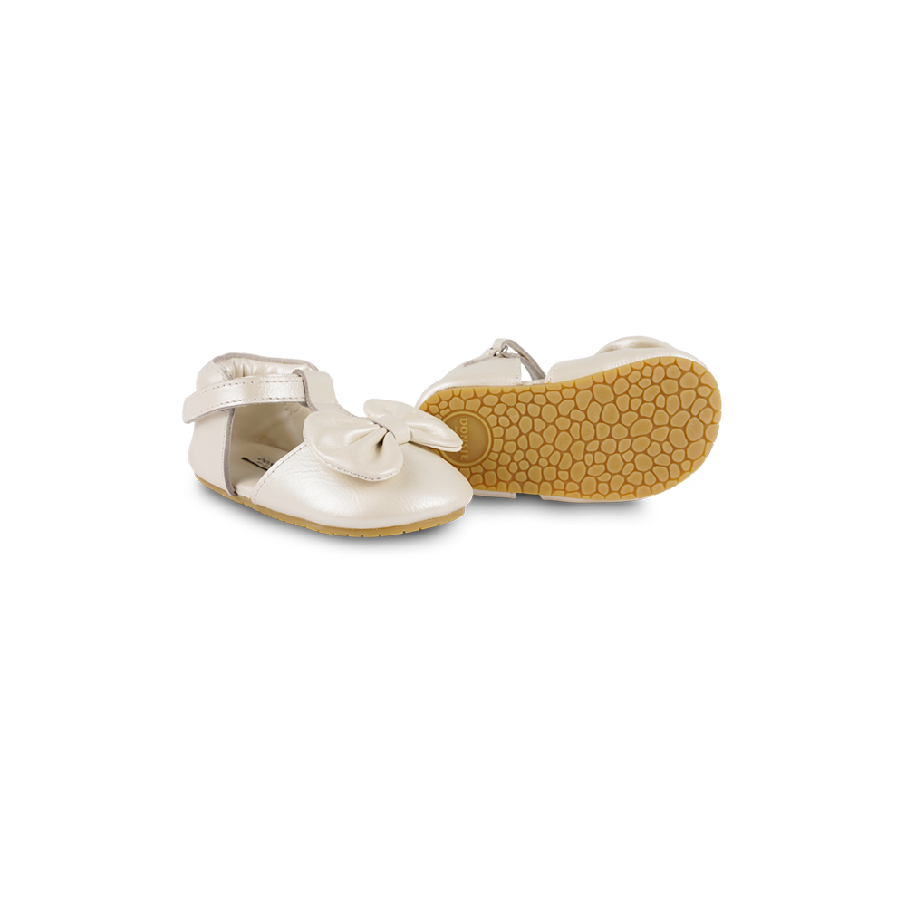 Meau Shoes | Off White Metallic Leather