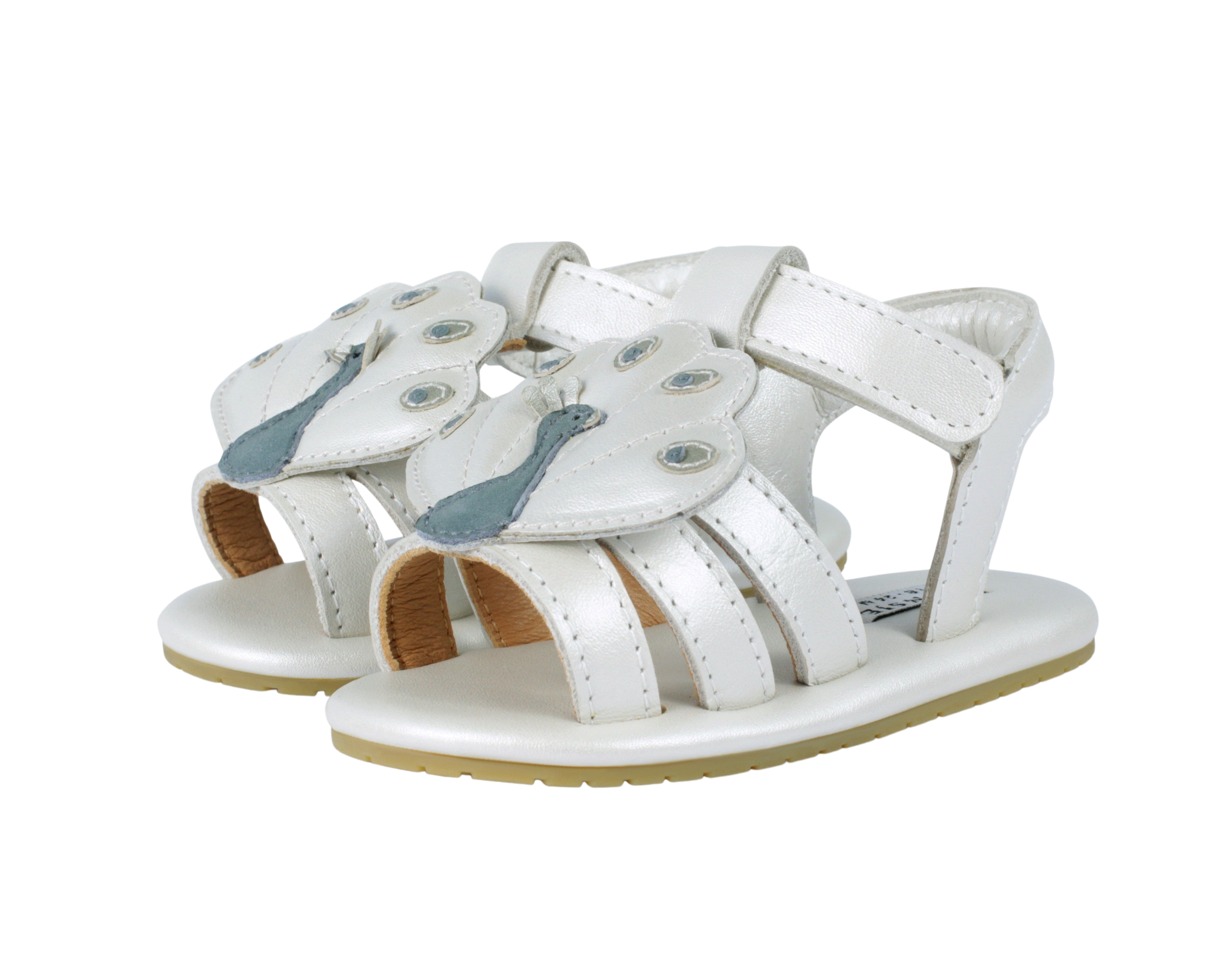 Vazi Sandals | Peacock | Off White Metallic Leather