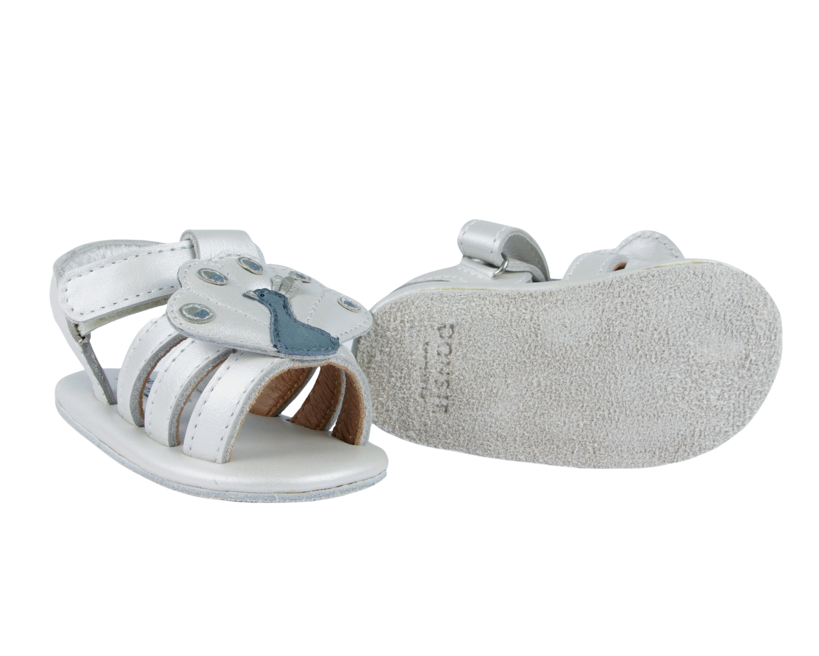 Vazi Sandals | Peacock | Off White Metallic Leather