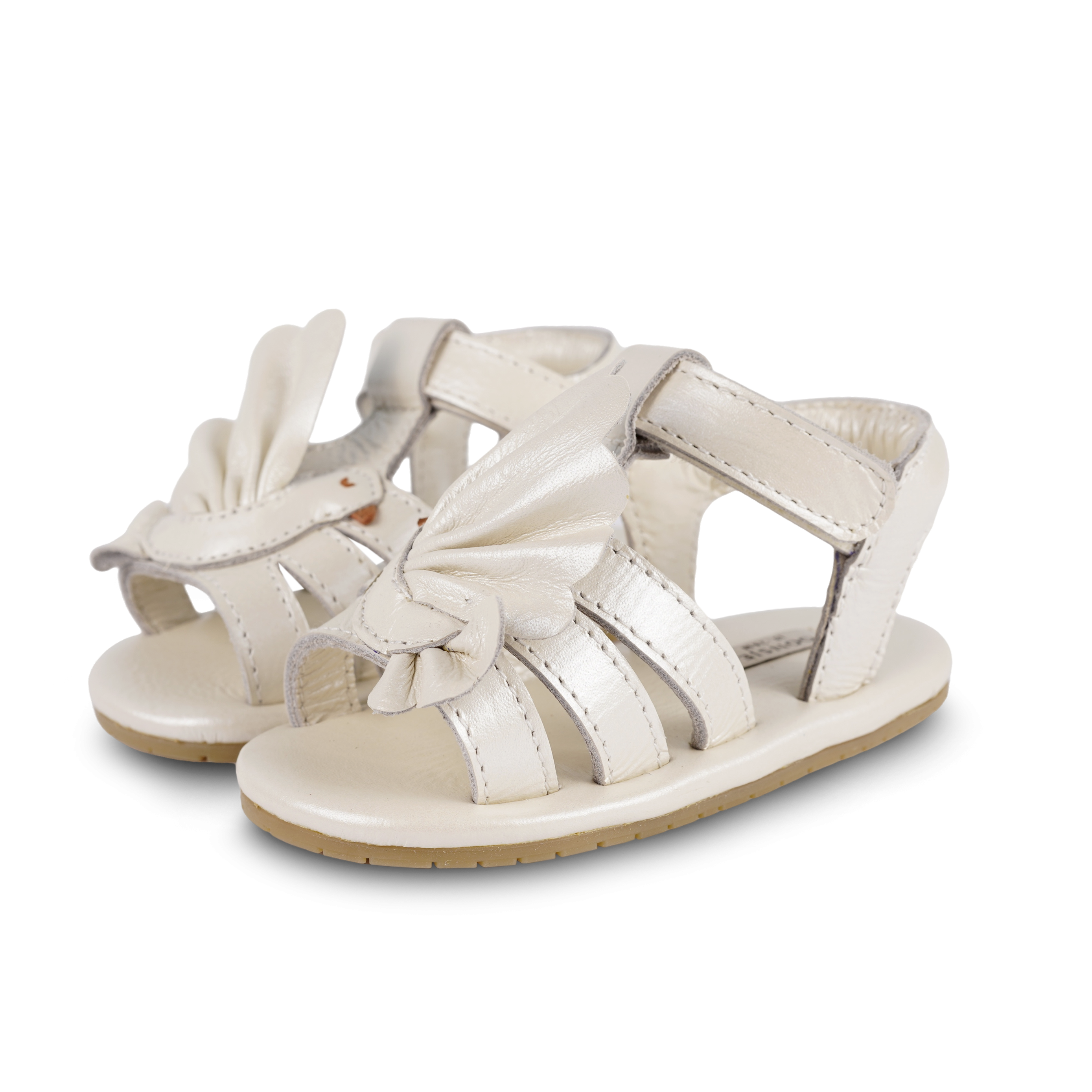 Filoe Sandals | Dove | Off White Metallic Leather