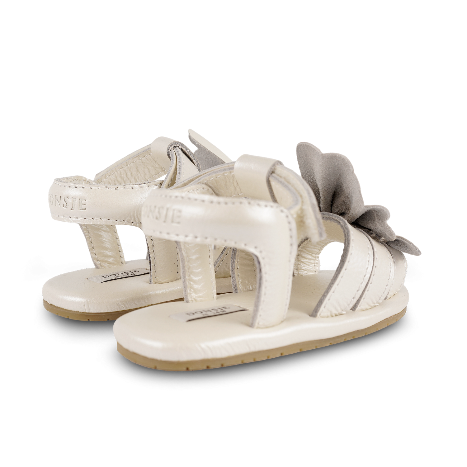 Filoe Sandals | Dove | Off White Metallic Leather