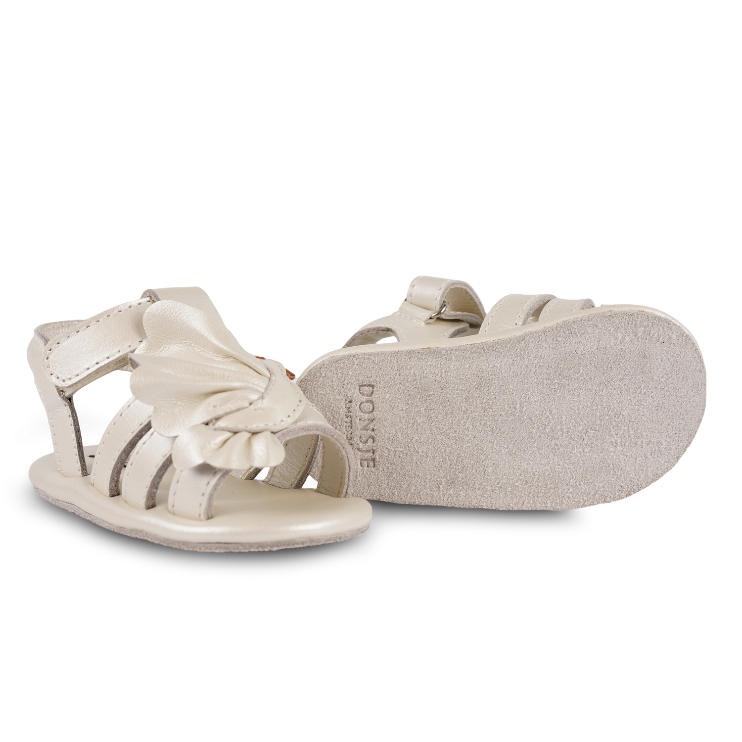 Filoe Sandals | Dove | Off White Metallic Leather