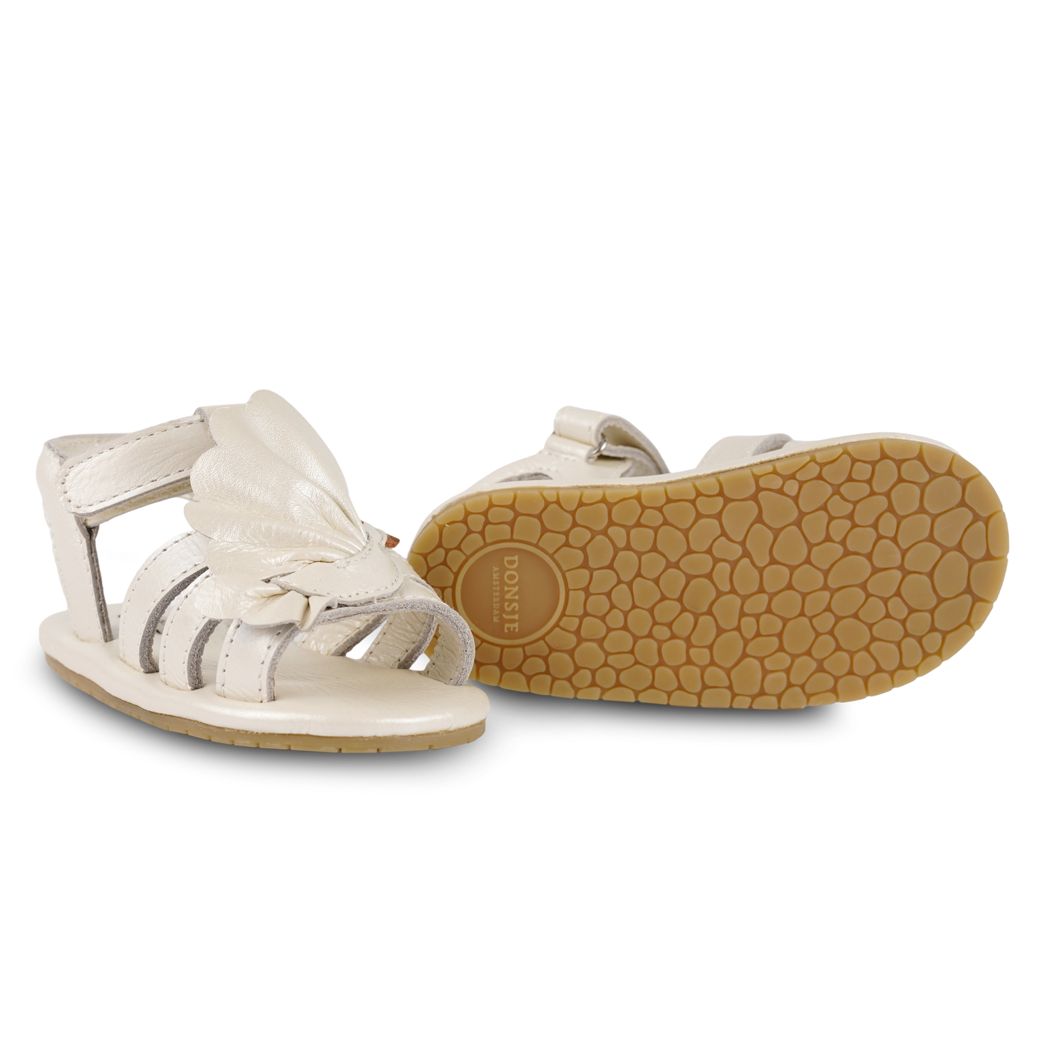 Filoe Sandals | Dove | Off White Metallic Leather