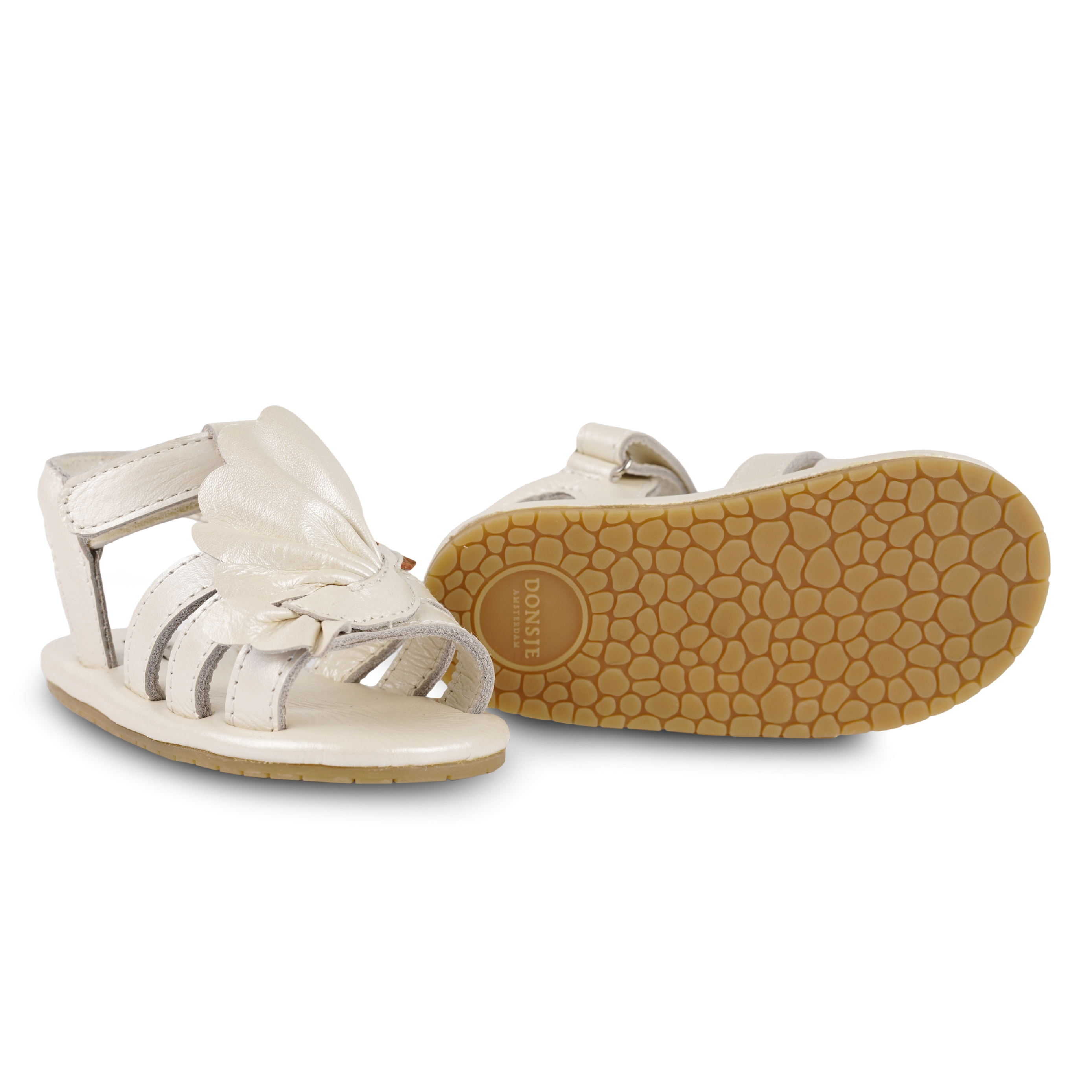 Filoe Sandals | Dove | Off White Metallic Leather