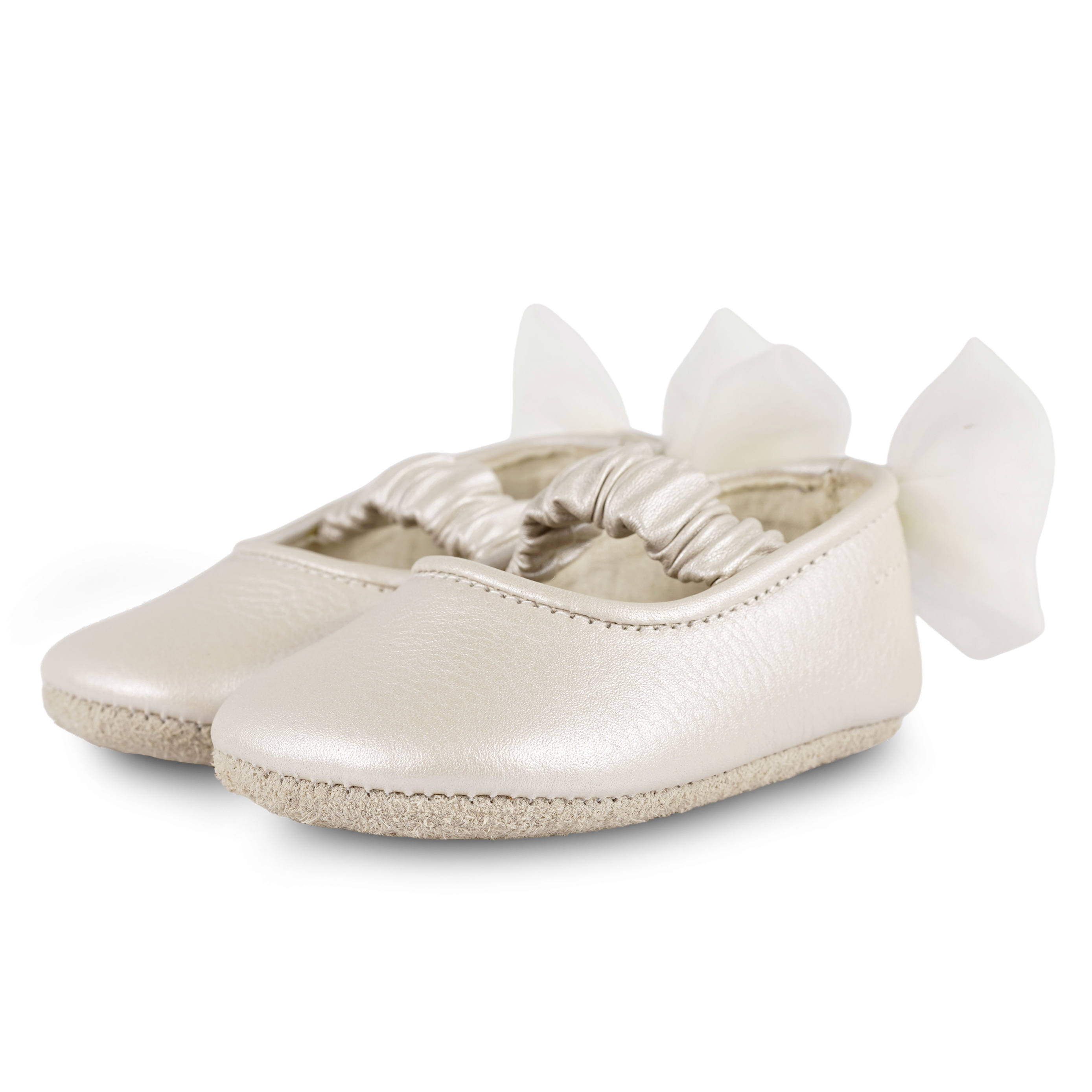 Luyax Ballerinas | Off White Metallic Leather