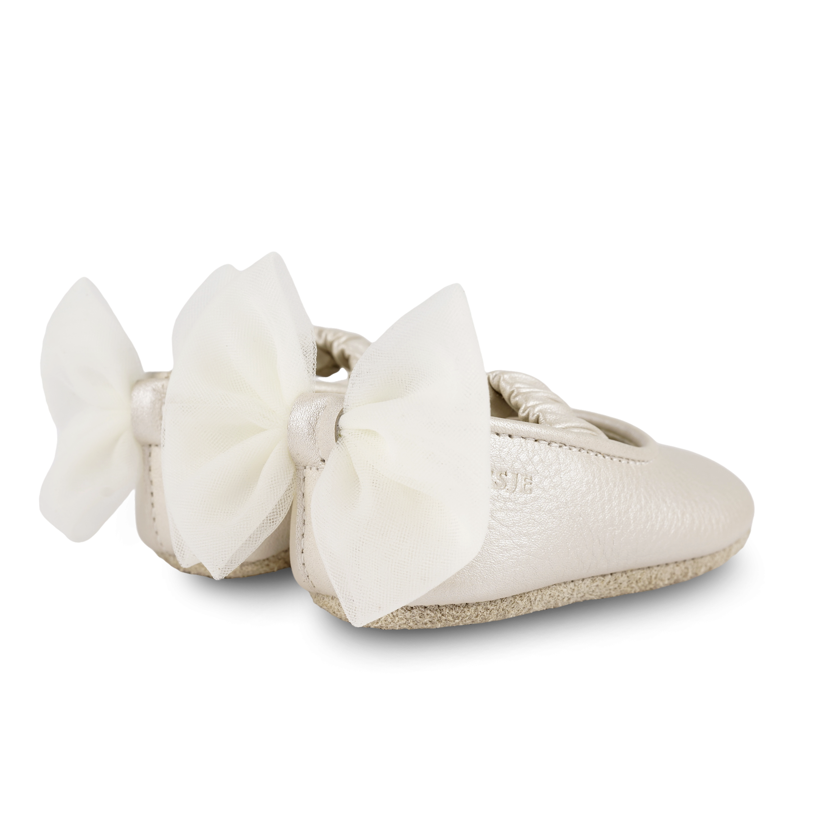 Luyax Ballerinas | Off White Metallic Leather