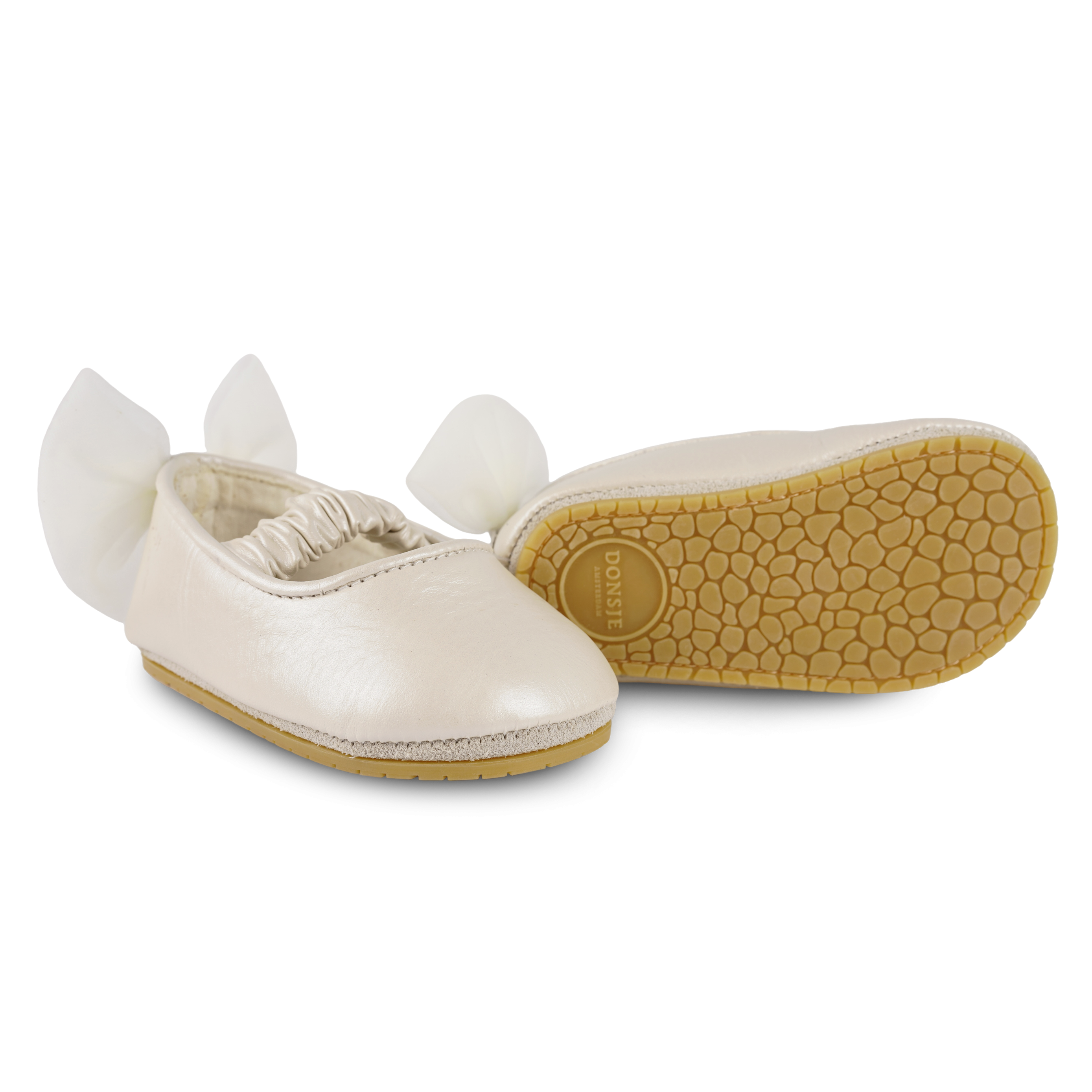 Luyax Ballerinas | Off White Metallic Leather