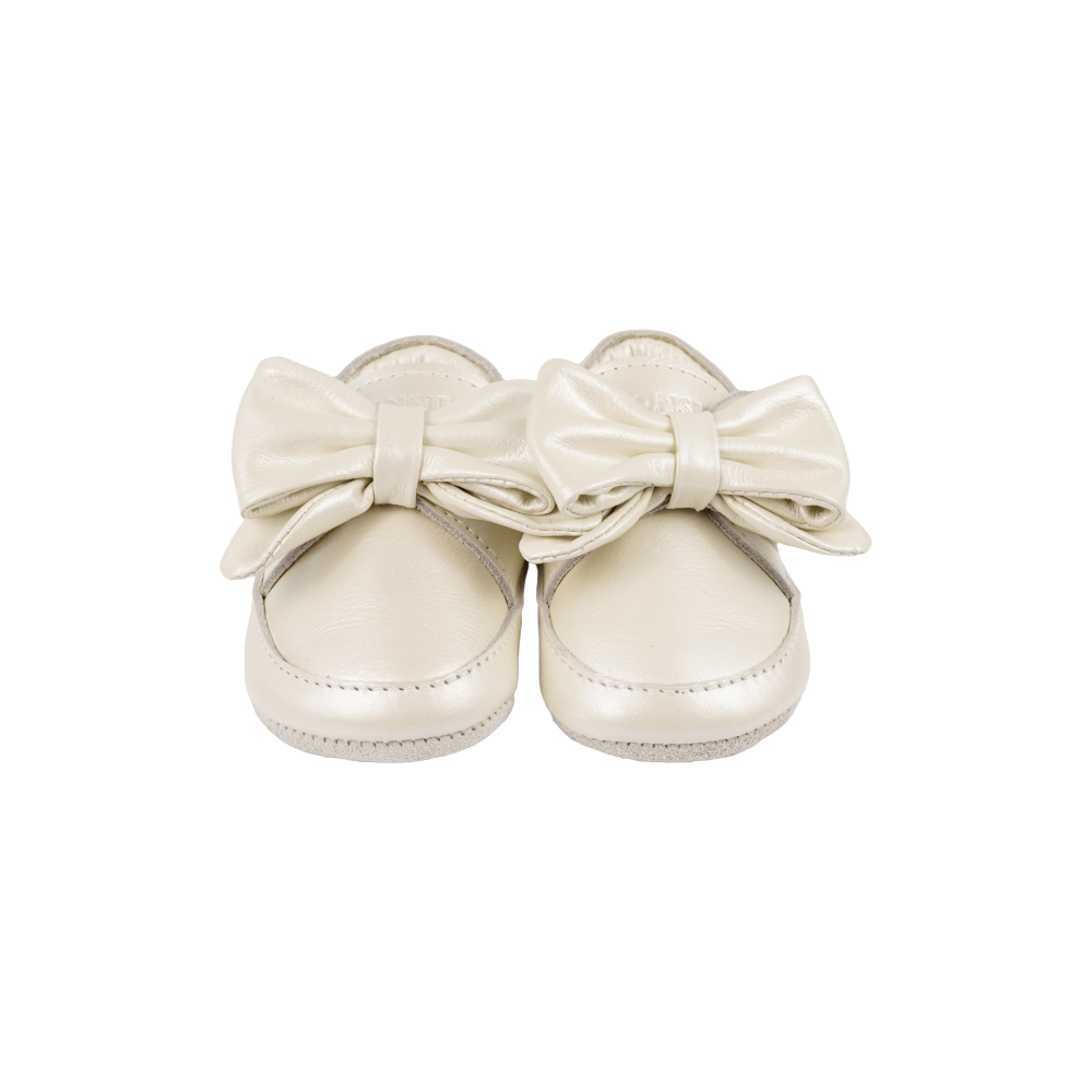 Mileau Sneakers | Off White Metallic Leather