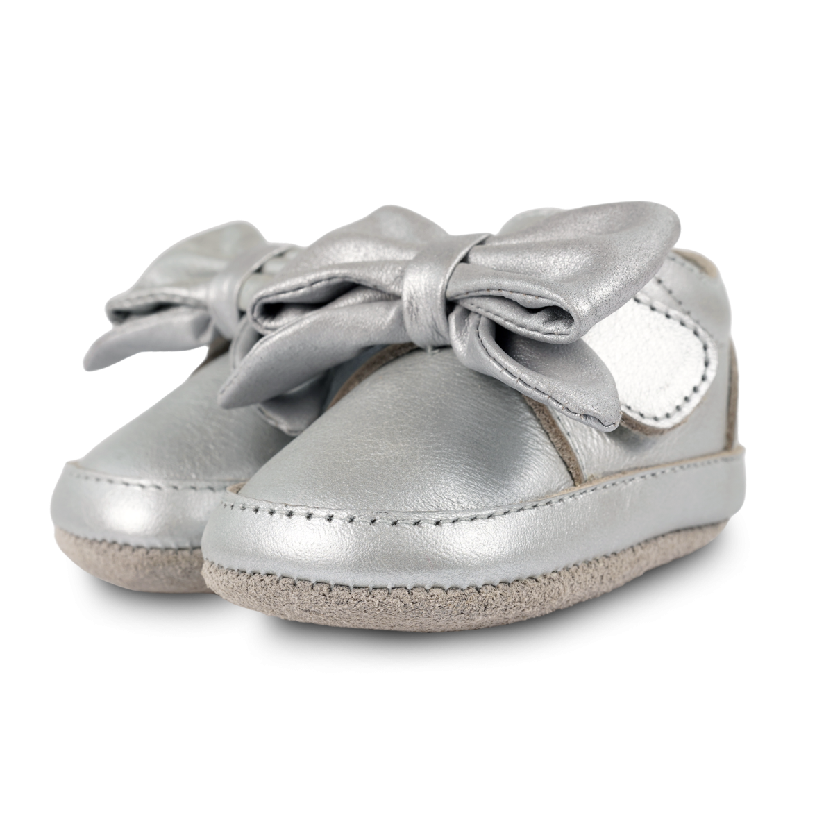Mileau Sneakers | Silver Grey Metallic Leather
